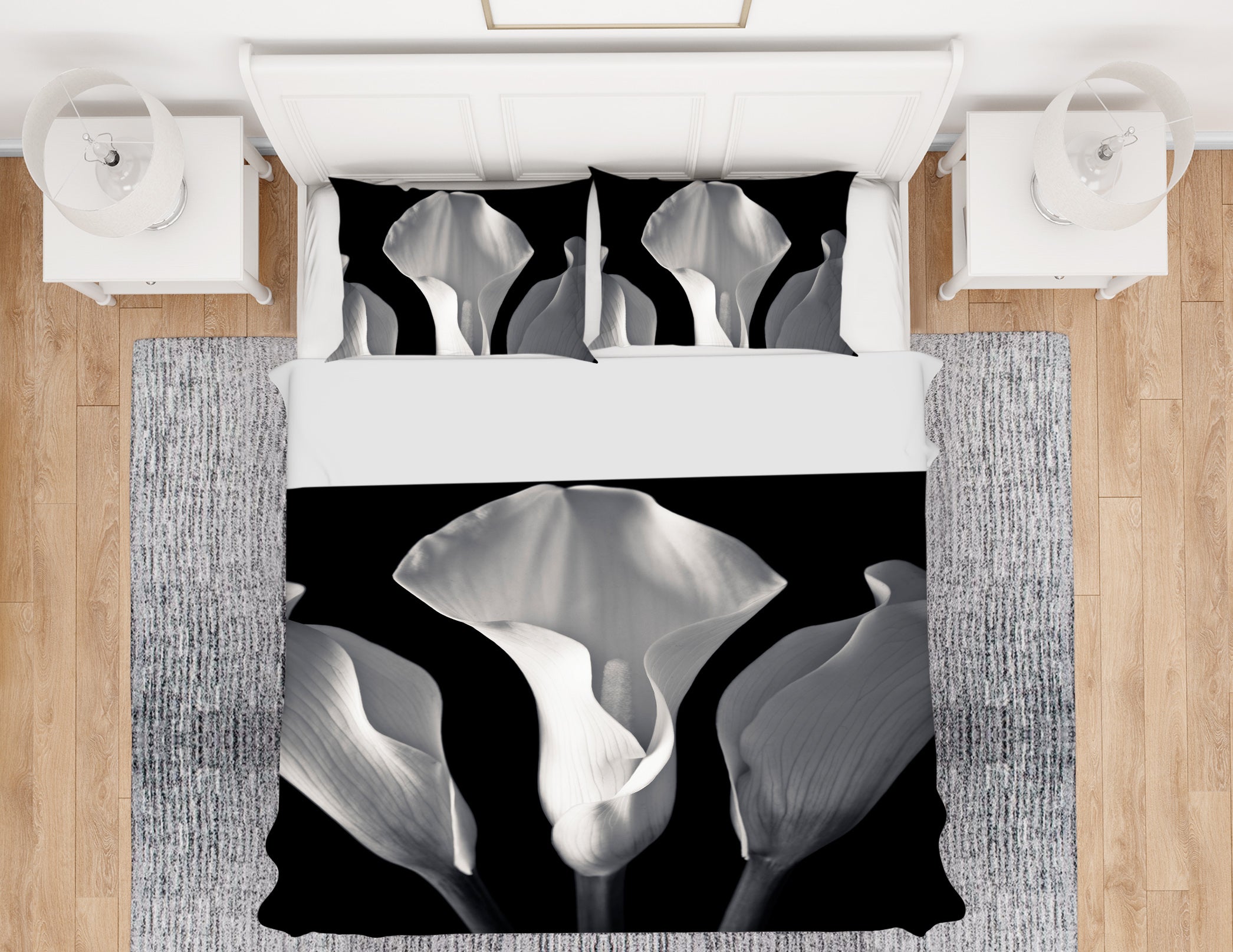 3D Black White Flowers 8588 Assaf Frank Bedding Bed Pillowcases Quilt