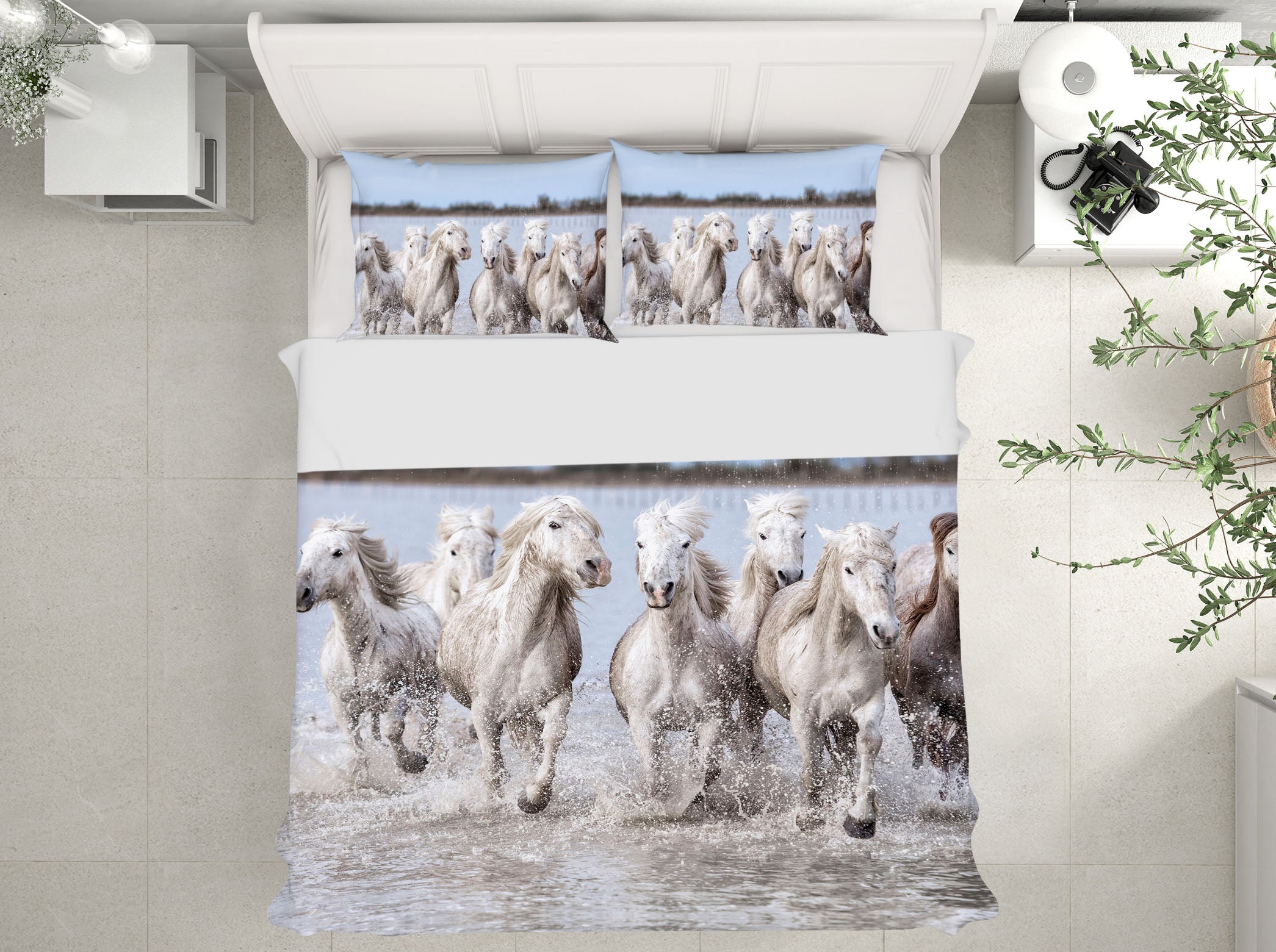 3D Galloping Horses 029 Marco Carmassi Bedding Bed Pillowcases Quilt