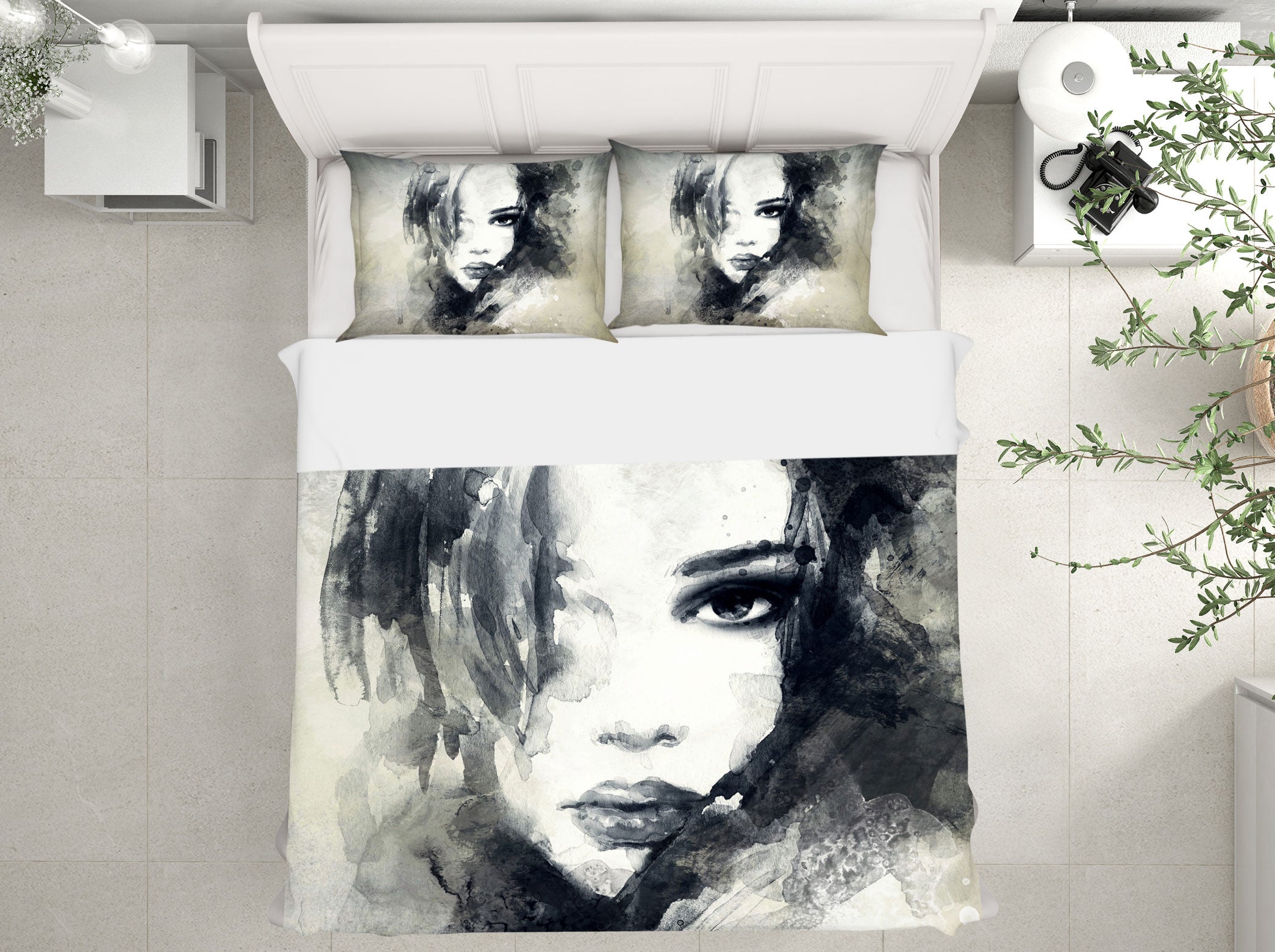 3D Ink Ppainting Model 006 Bed Pillowcases Quilt