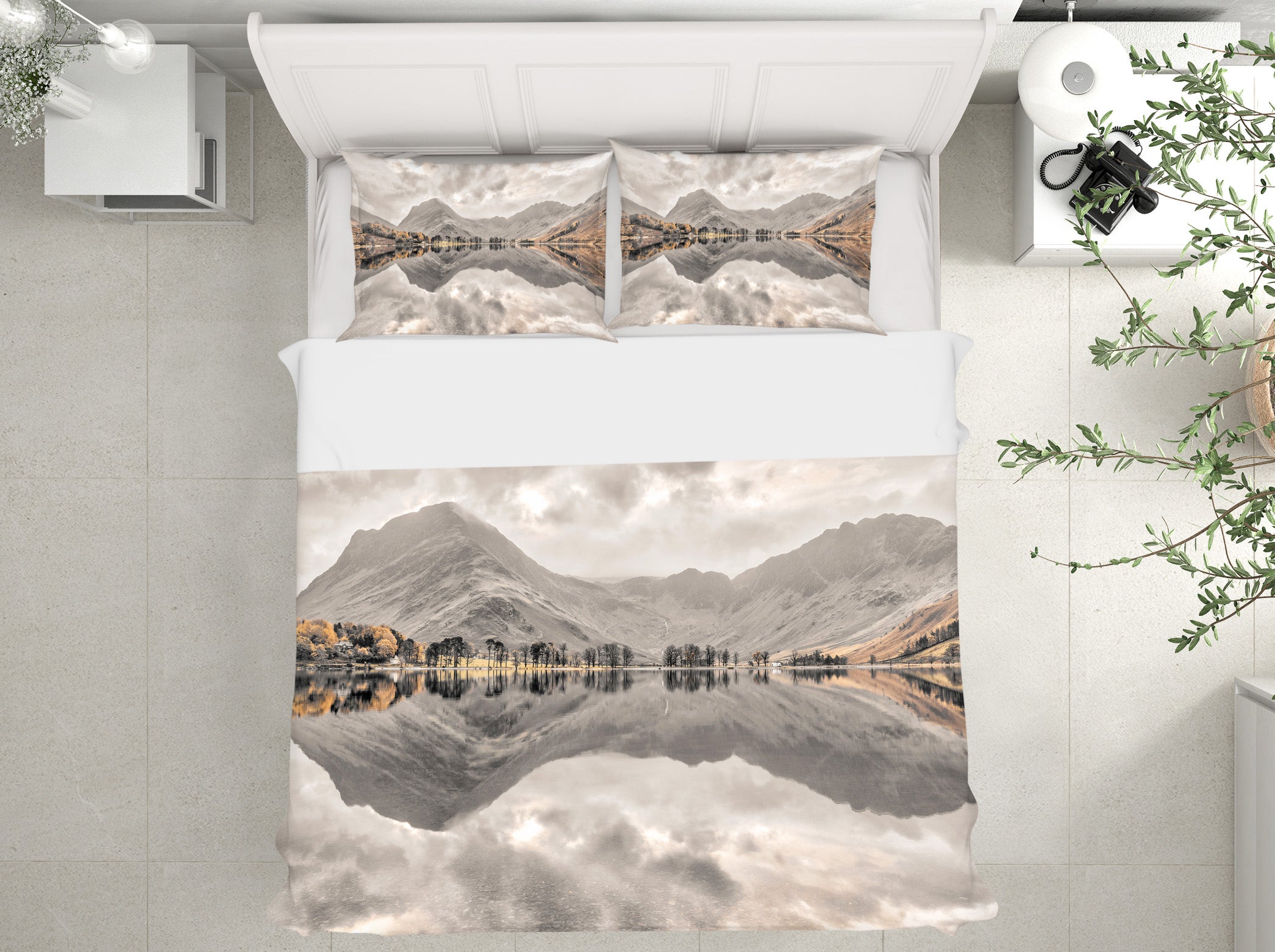 3D Lake Mountain Shadow 8657 Assaf Frank Bedding Bed Pillowcases Quilt