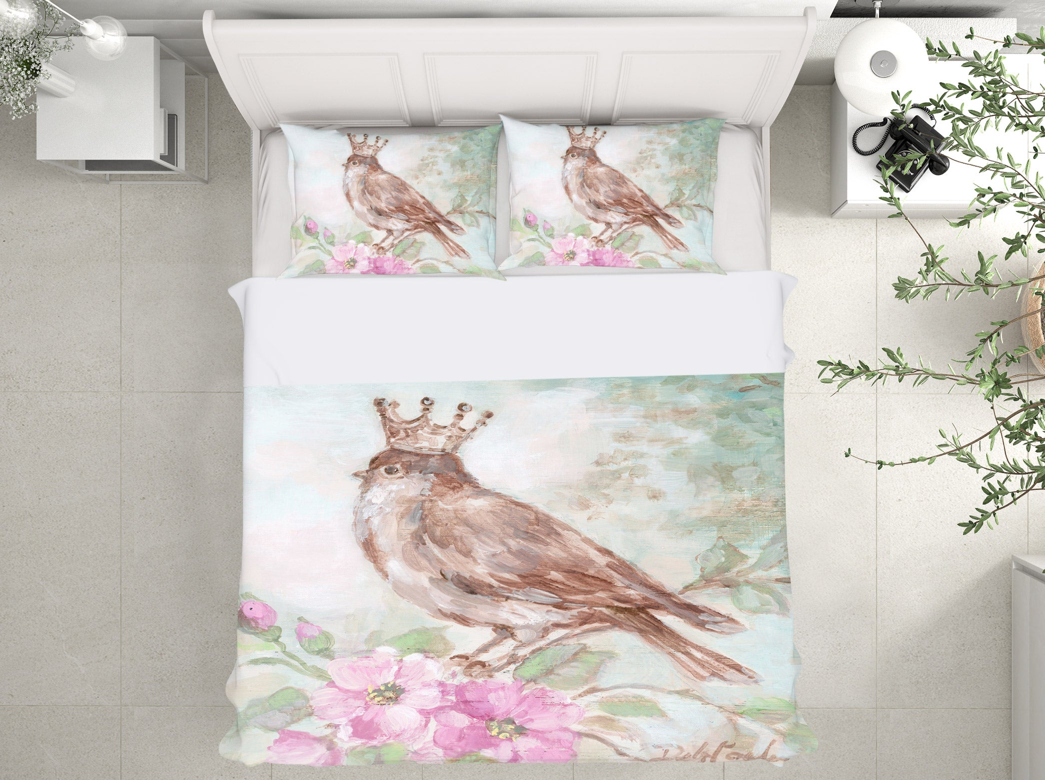 3D Crown Bird Flower 2089 Debi Coules Bedding Bed Pillowcases Quilt