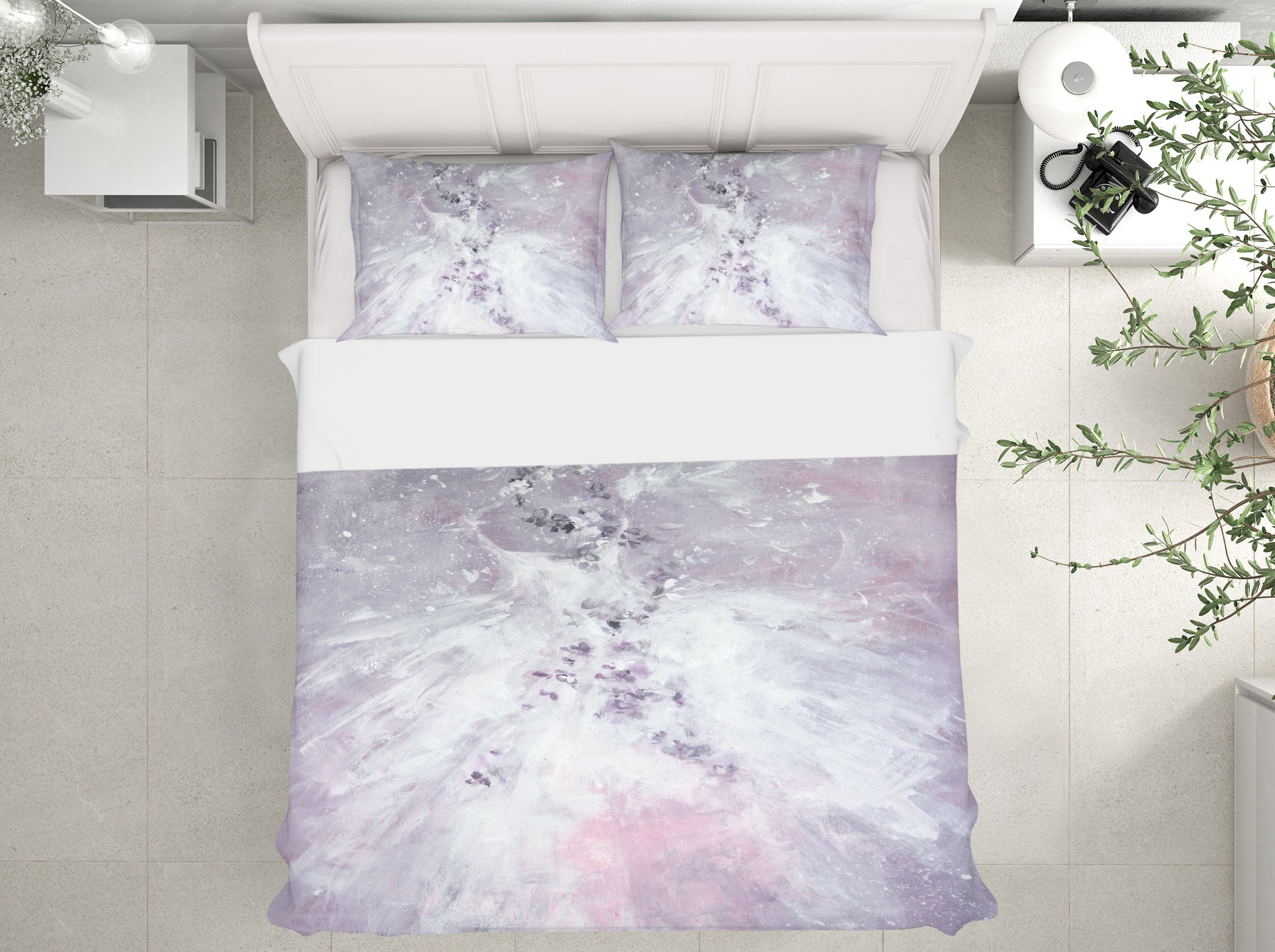 3D Flower White Skirt 2029 Debi Coules Bedding Bed Pillowcases Quilt