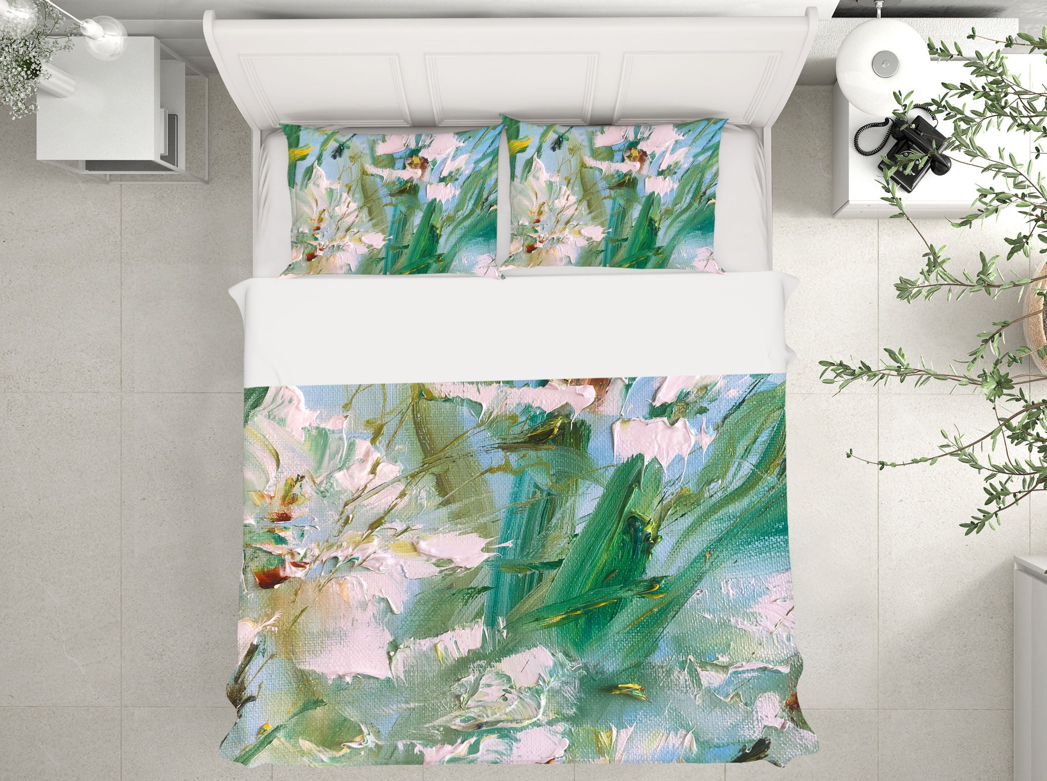 3D White Paint Flower 589 Skromova Marina Bedding Bed Pillowcases Quilt