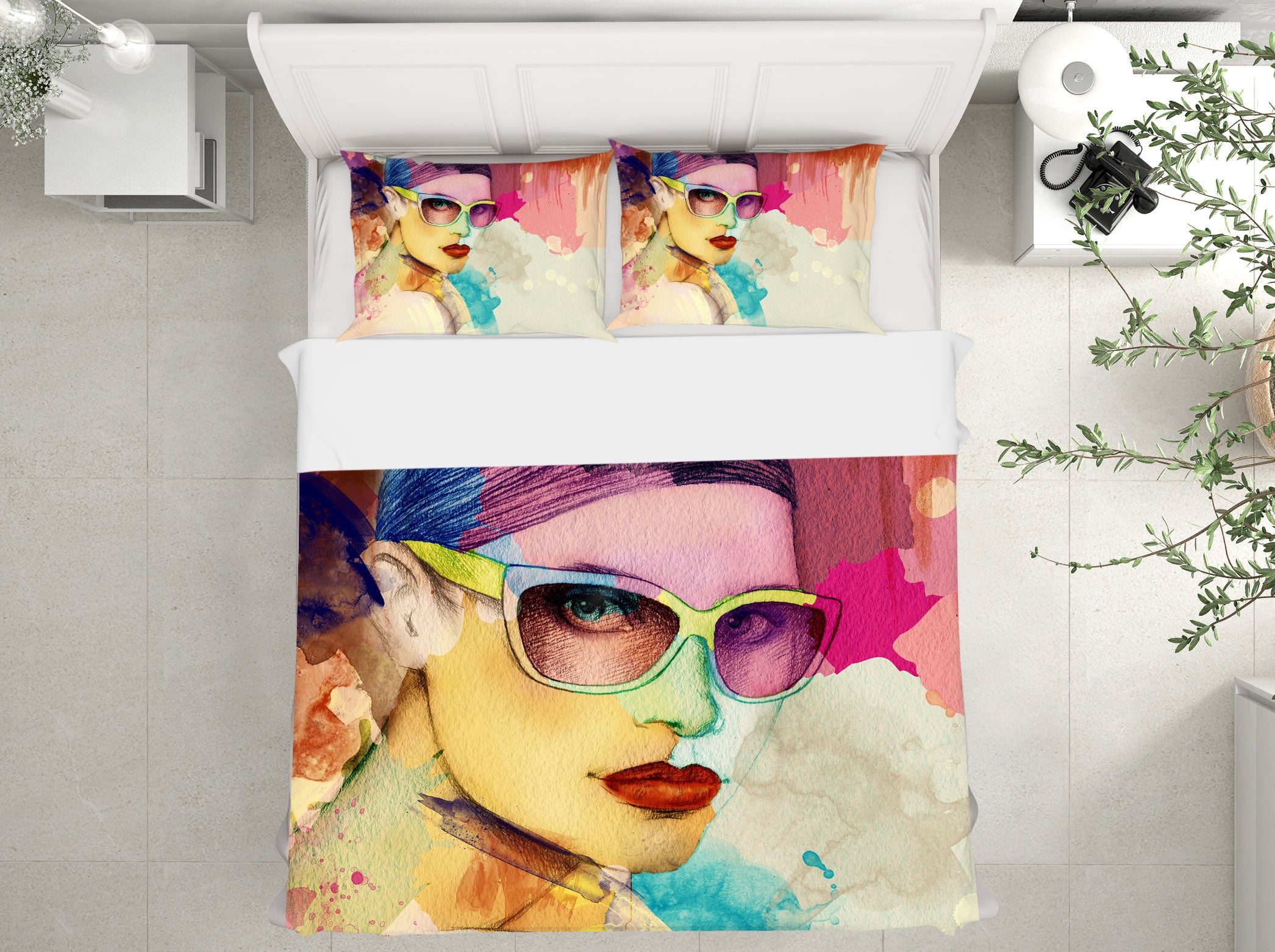 3D Sunglasses Model Girl 356 Bed Pillowcases Quilt