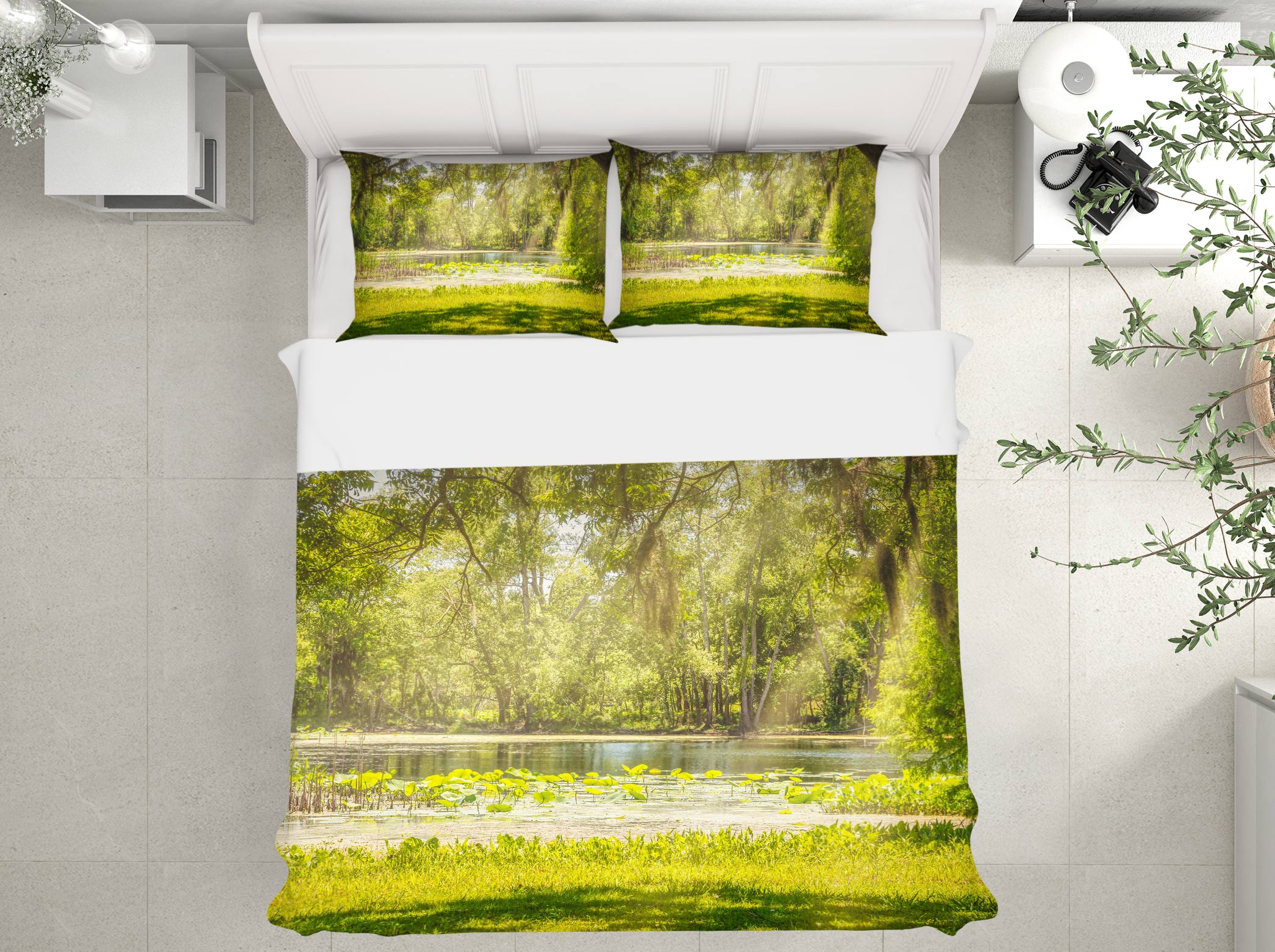 3D Lakeside Grass Tree 8572 Beth Sheridan Bedding Bed Pillowcases Quilt