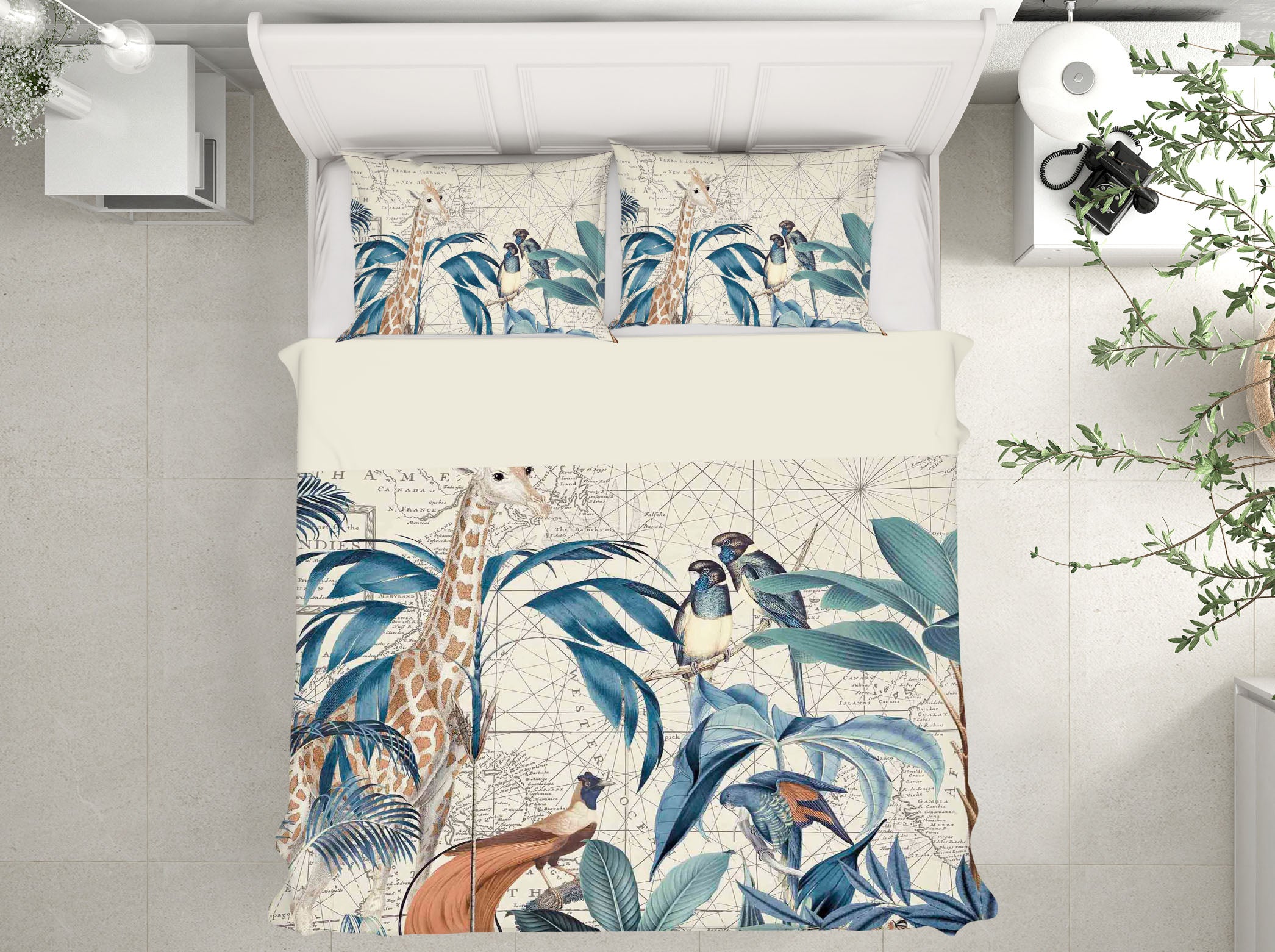 3D Palm Tree Map 2146 Andrea haase Bedding Bed Pillowcases Quilt
