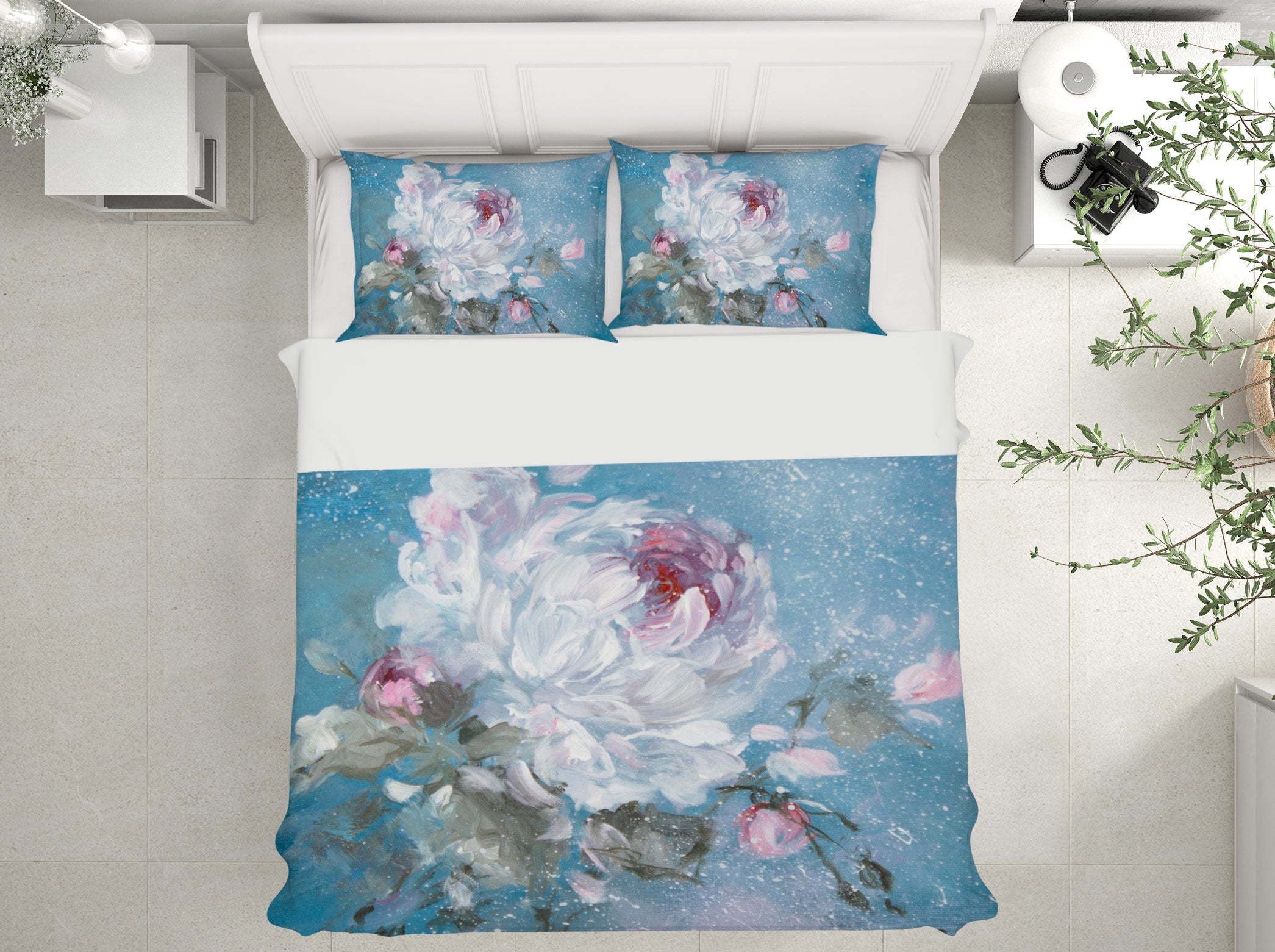 3D White Flower 2153 Debi Coules Bedding Bed Pillowcases Quilt