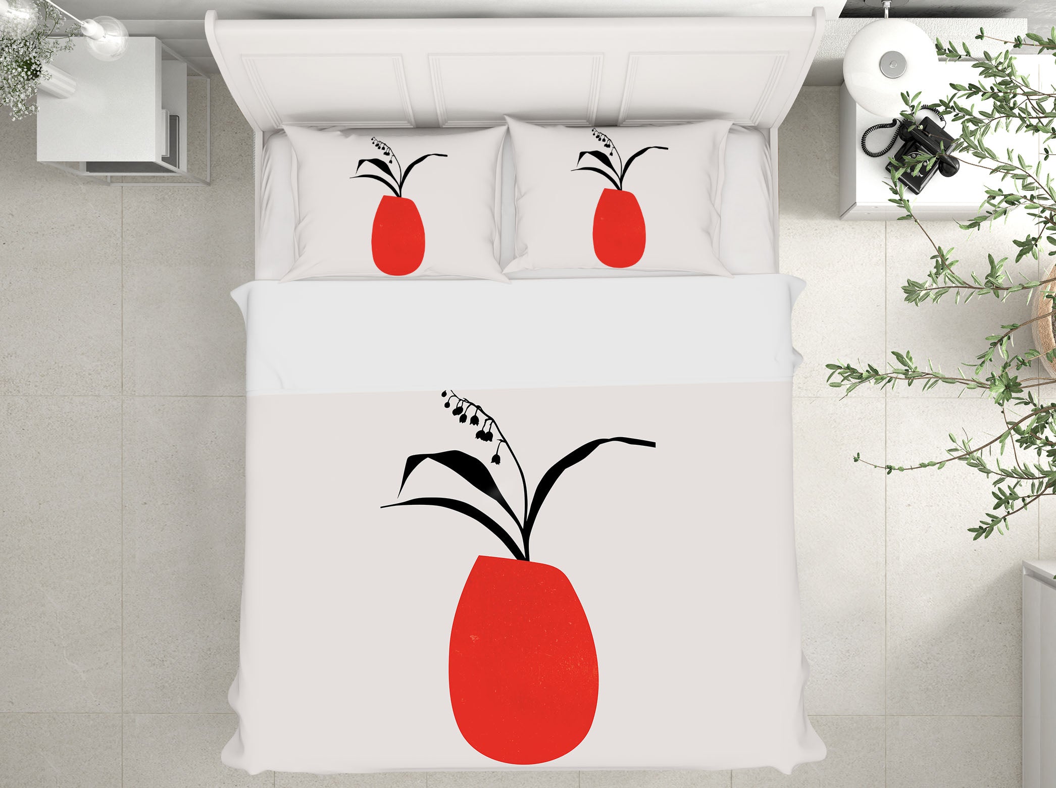 3D Red Flower Pot 237 Boris Draschoff Bedding Bed Pillowcases Quilt