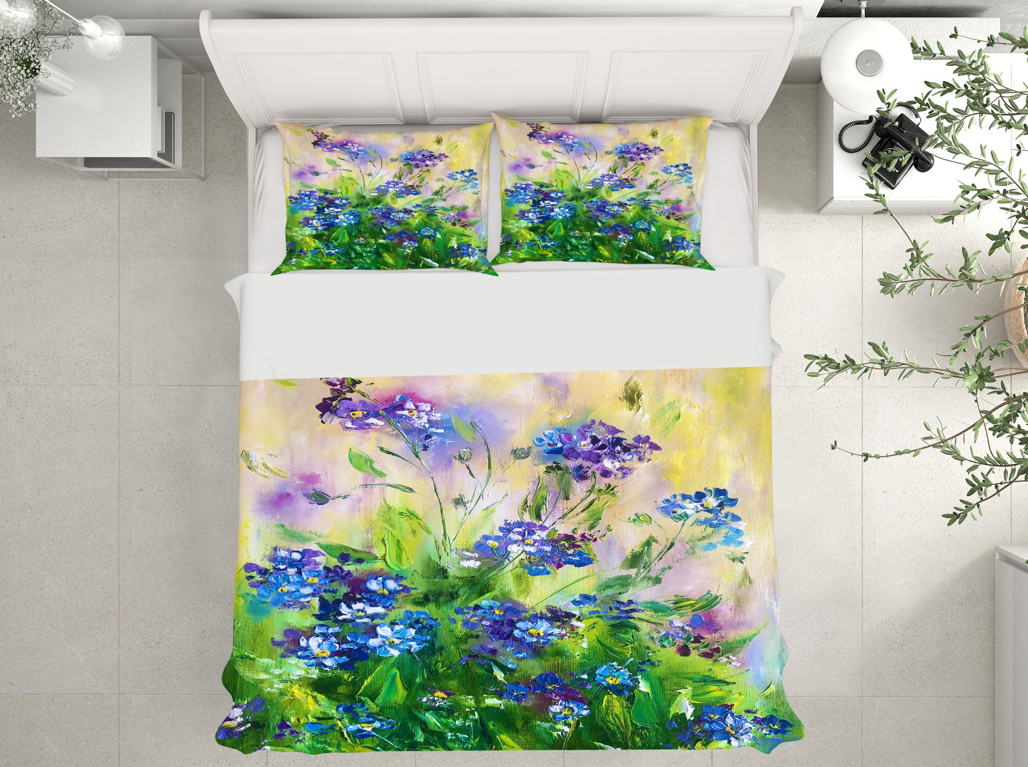 3D Blue Wildflowers 465 Skromova Marina Bedding Bed Pillowcases Quilt