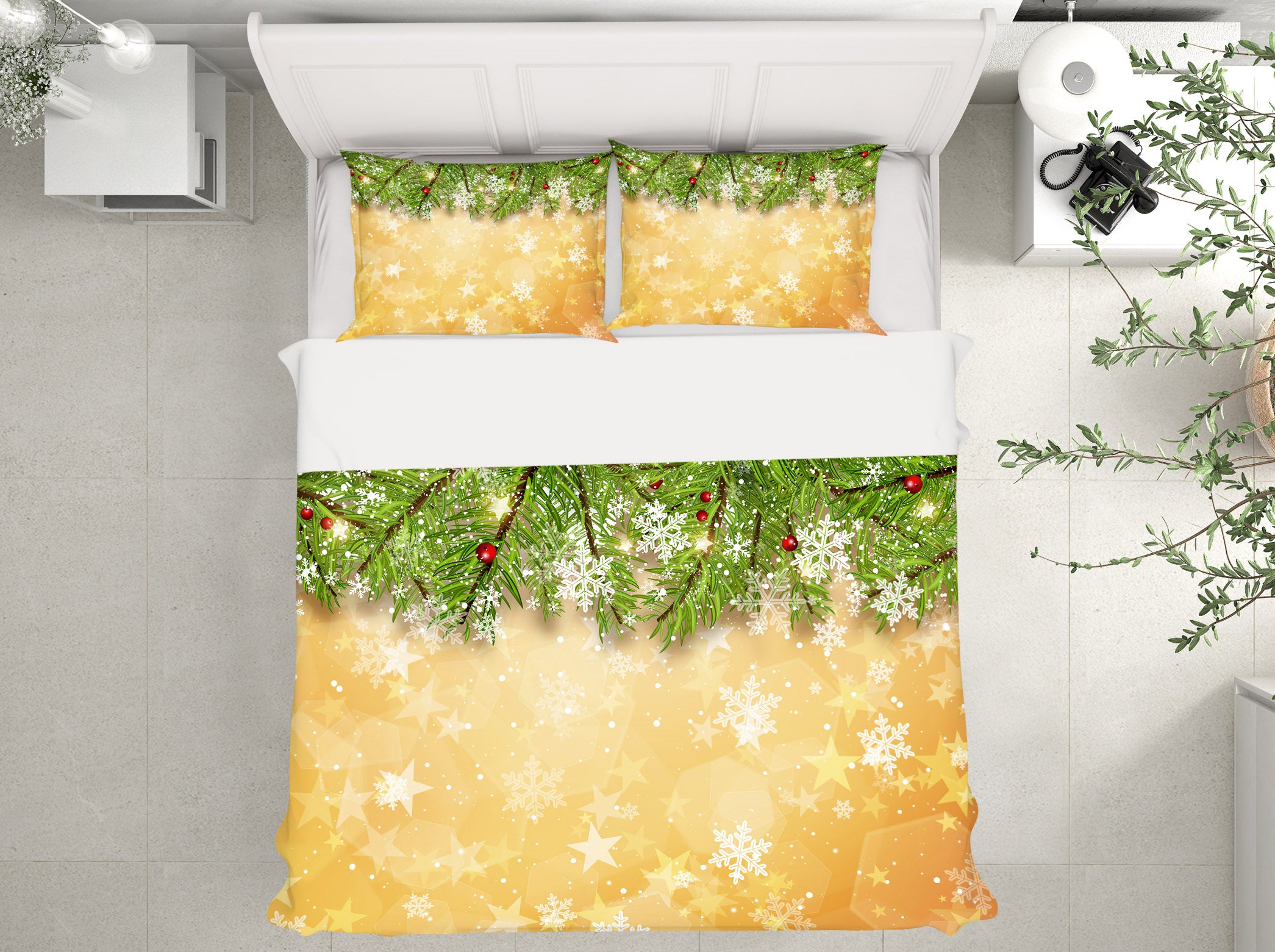 3D Branches Snowflake 52213 Christmas Quilt Duvet Cover Xmas Bed Pillowcases