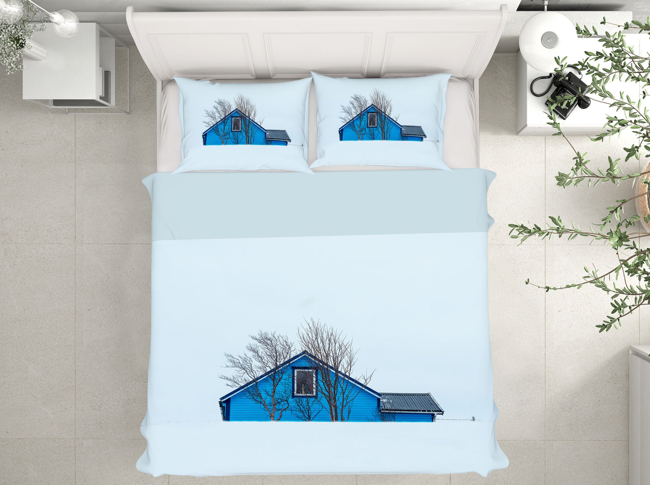 3D Blue House 2155 Marco Carmassi Bedding Bed Pillowcases Quilt