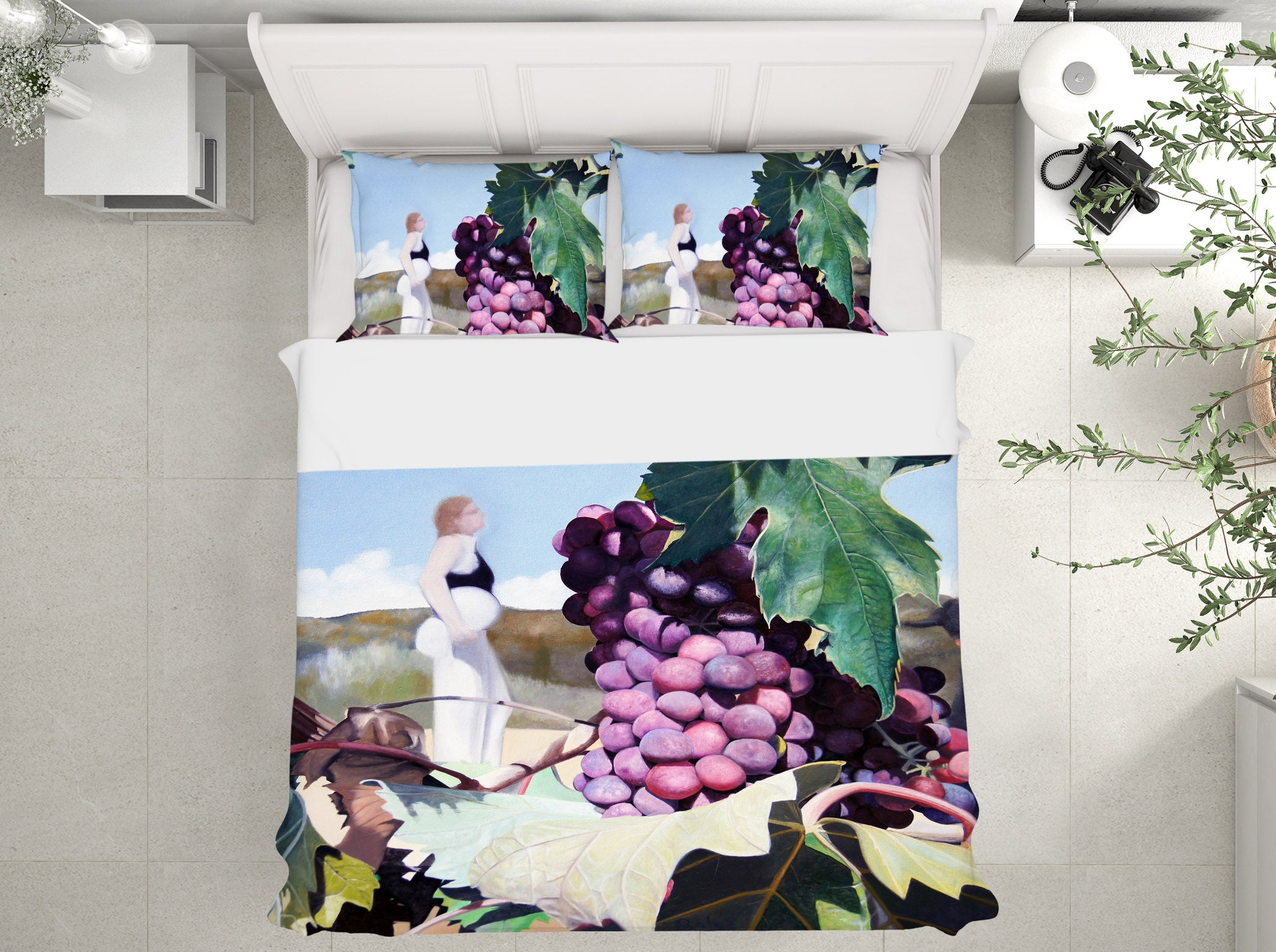 3D Purple Grapes 11069 Matthew Holden Bates Bedding Bed Pillowcases Quilt