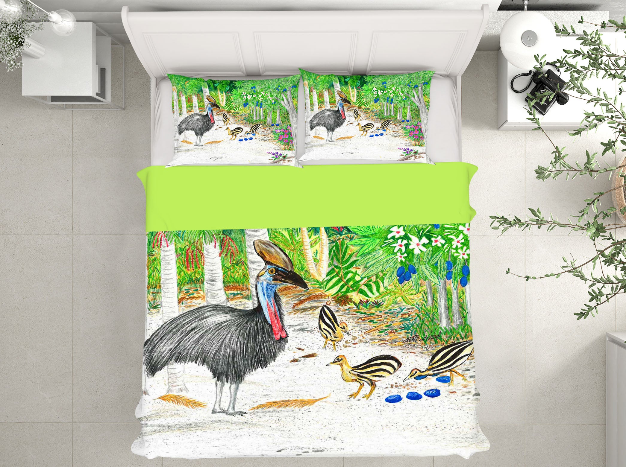 3D Forest Bird 024 Michael Sewell Bedding Bed Pillowcases Quilt