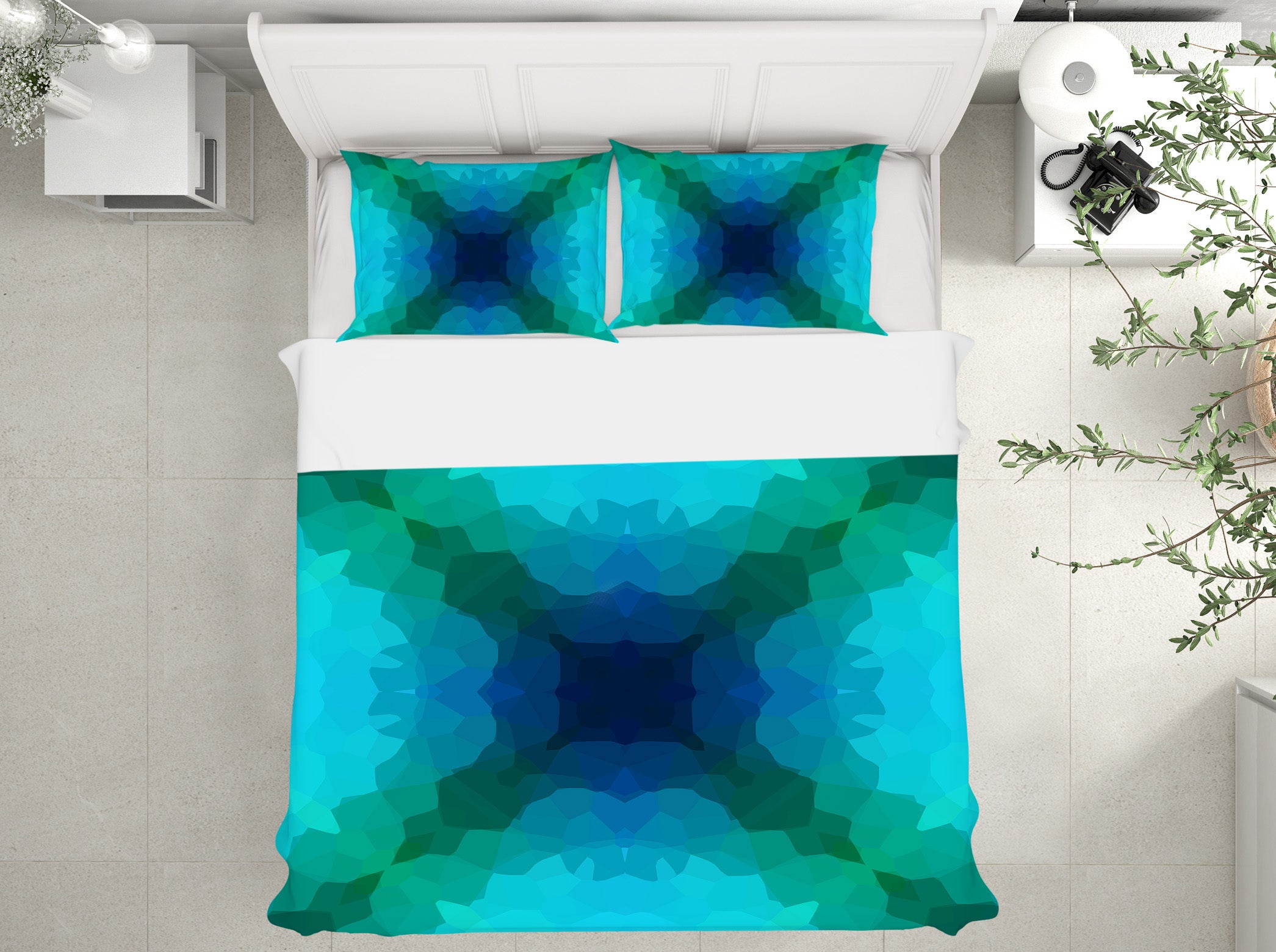 3D Shades Blue Green 70180 Shandra Smith Bedding Bed Pillowcases Quilt