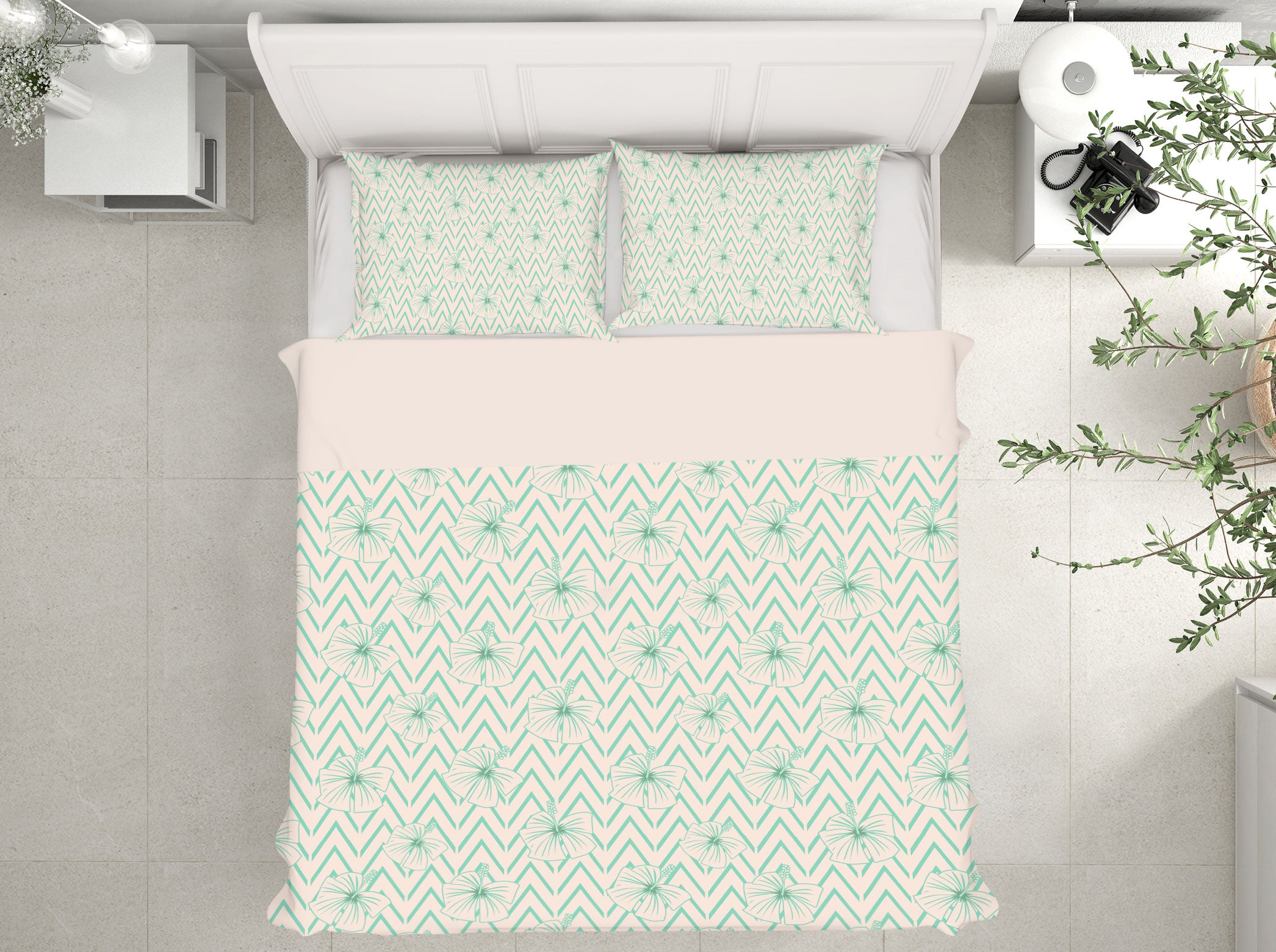 3D Flower Green Line 98146 Kasumi Loffler Bedding Bed Pillowcases Quilt