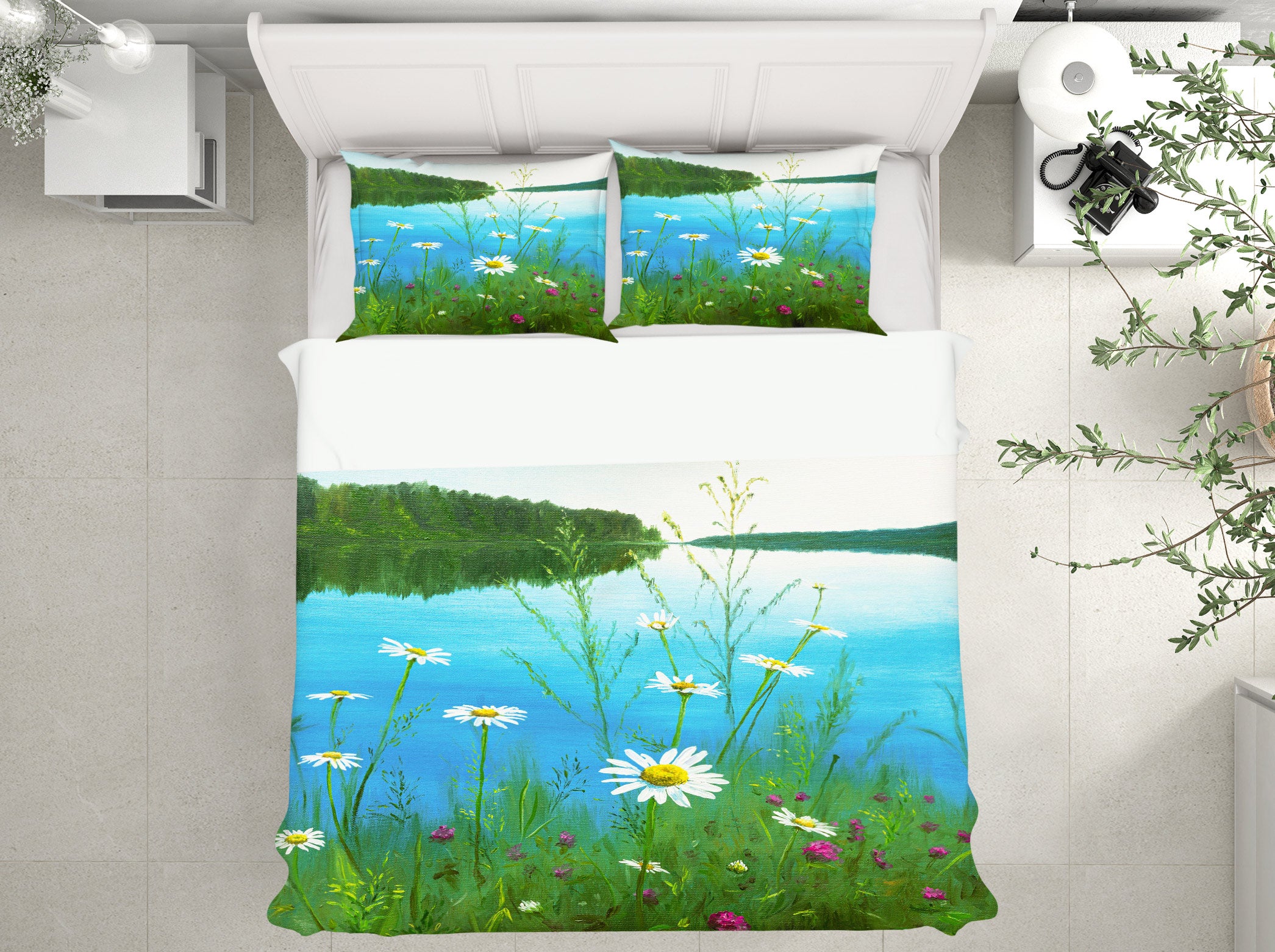 3D Lakeside Flower Bush 1752 Marina Zotova Bedding Bed Pillowcases Quilt
