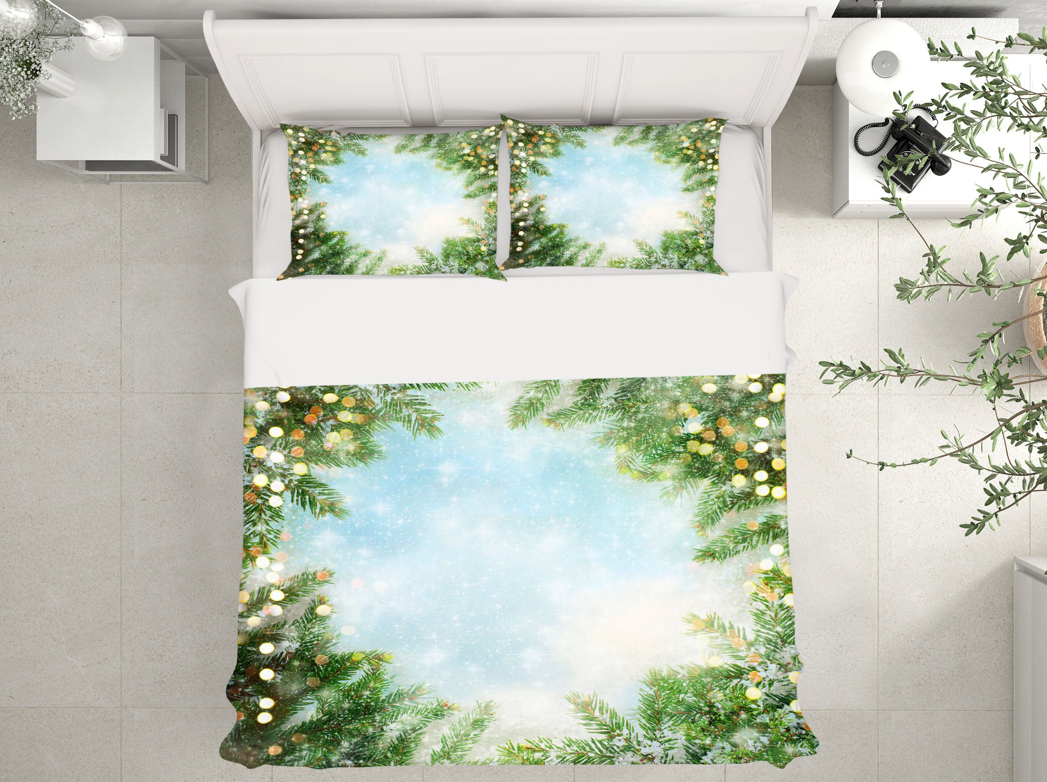 3D Branch Circle 52235 Christmas Quilt Duvet Cover Xmas Bed Pillowcases
