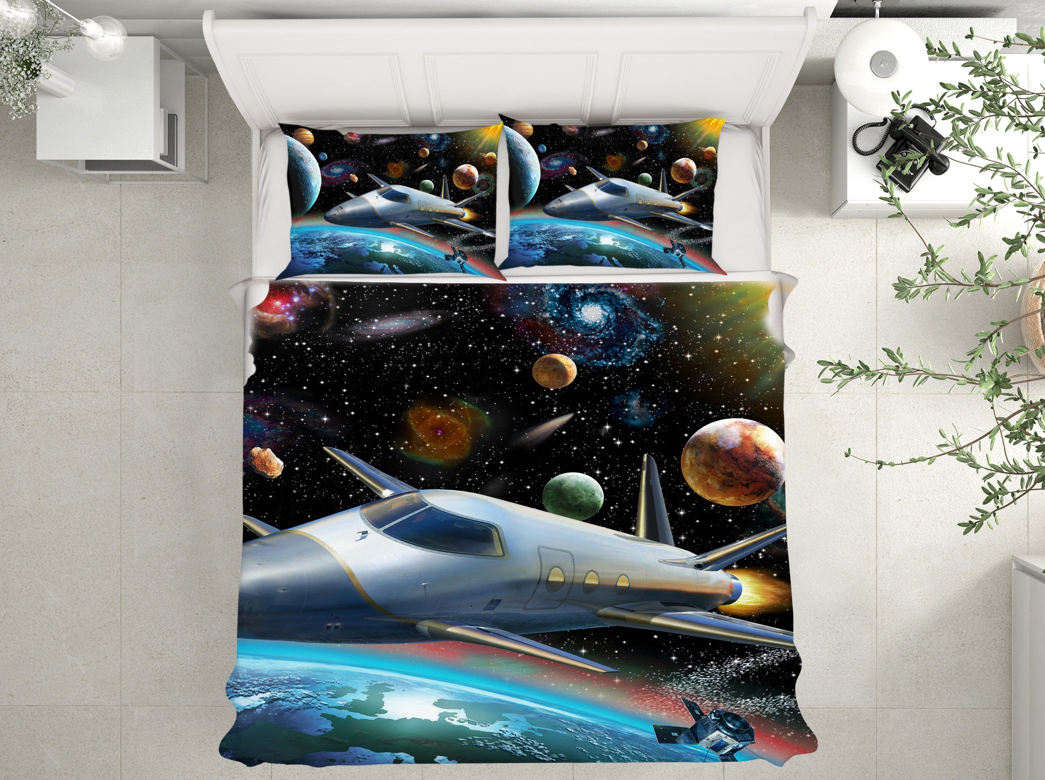 3D Spacecraft 2045 Adrian Chesterman Bedding Bed Pillowcases Quilt