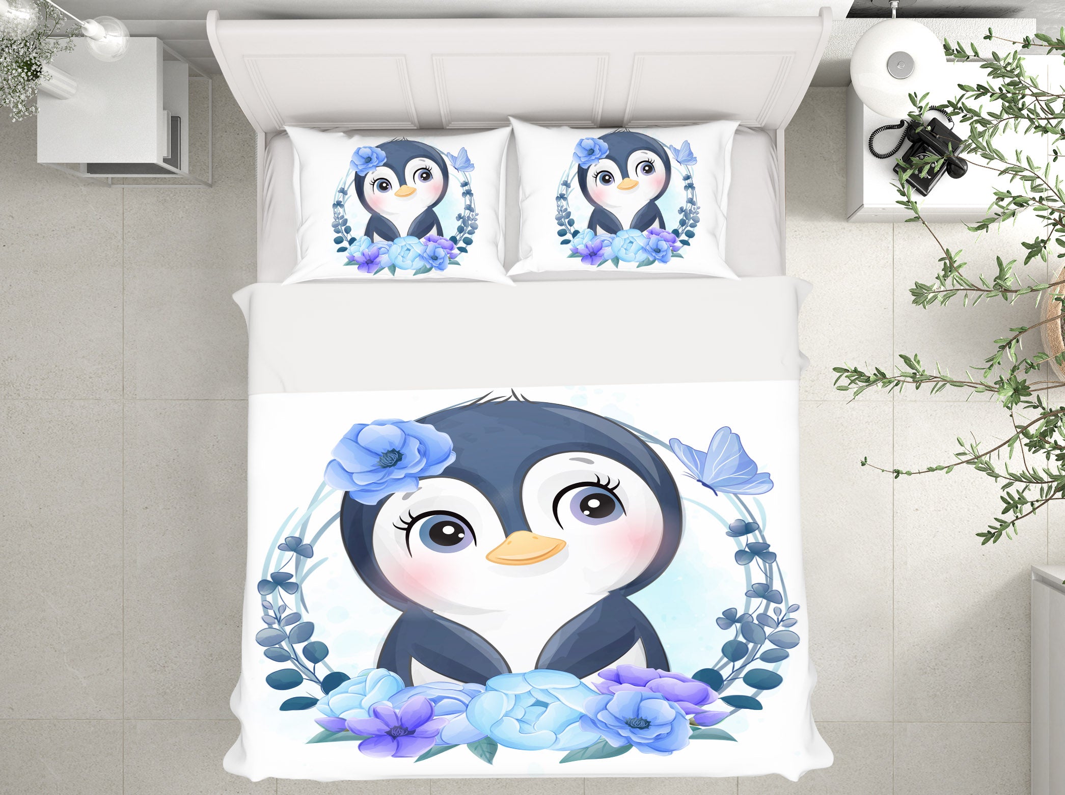 3D Penguin 63235 Bed Pillowcases Quilt