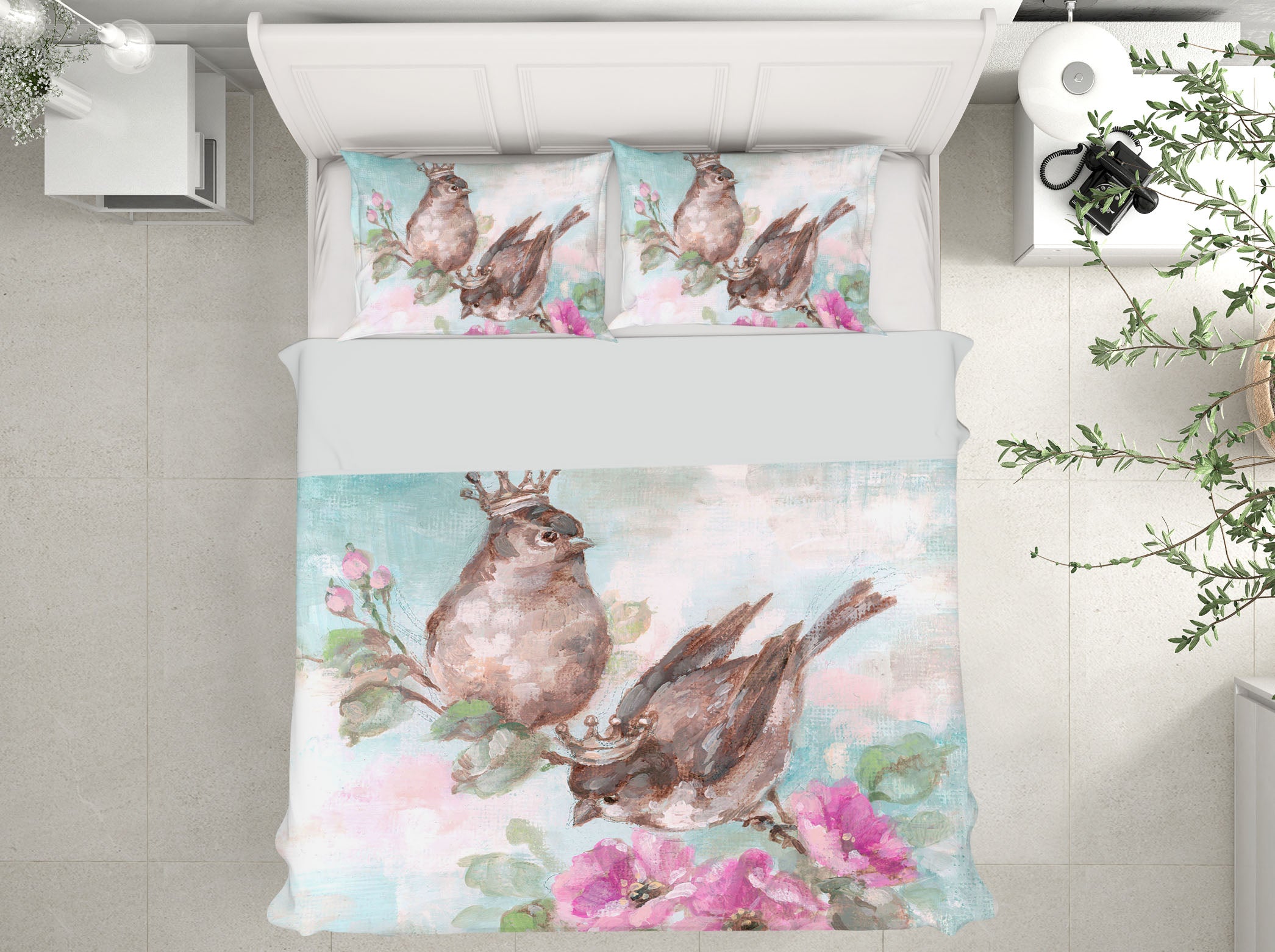 3D Peony Bird 106 Debi Coules Bedding Bed Pillowcases Quilt