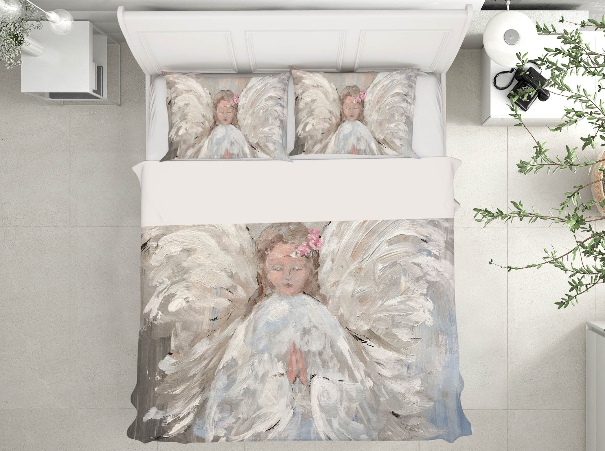 3D Angel Praying 117 Debi Coules Bedding Bed Pillowcases Quilt
