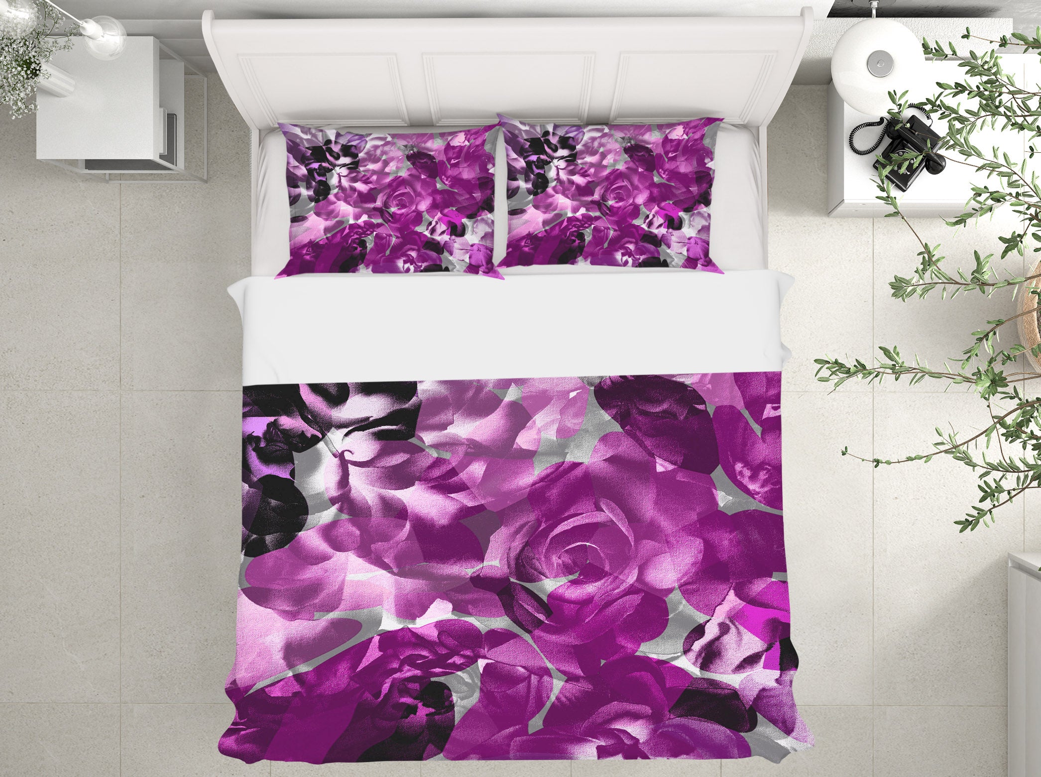 3D Purple Flowers 19128 Shandra Smith Bedding Bed Pillowcases Quilt