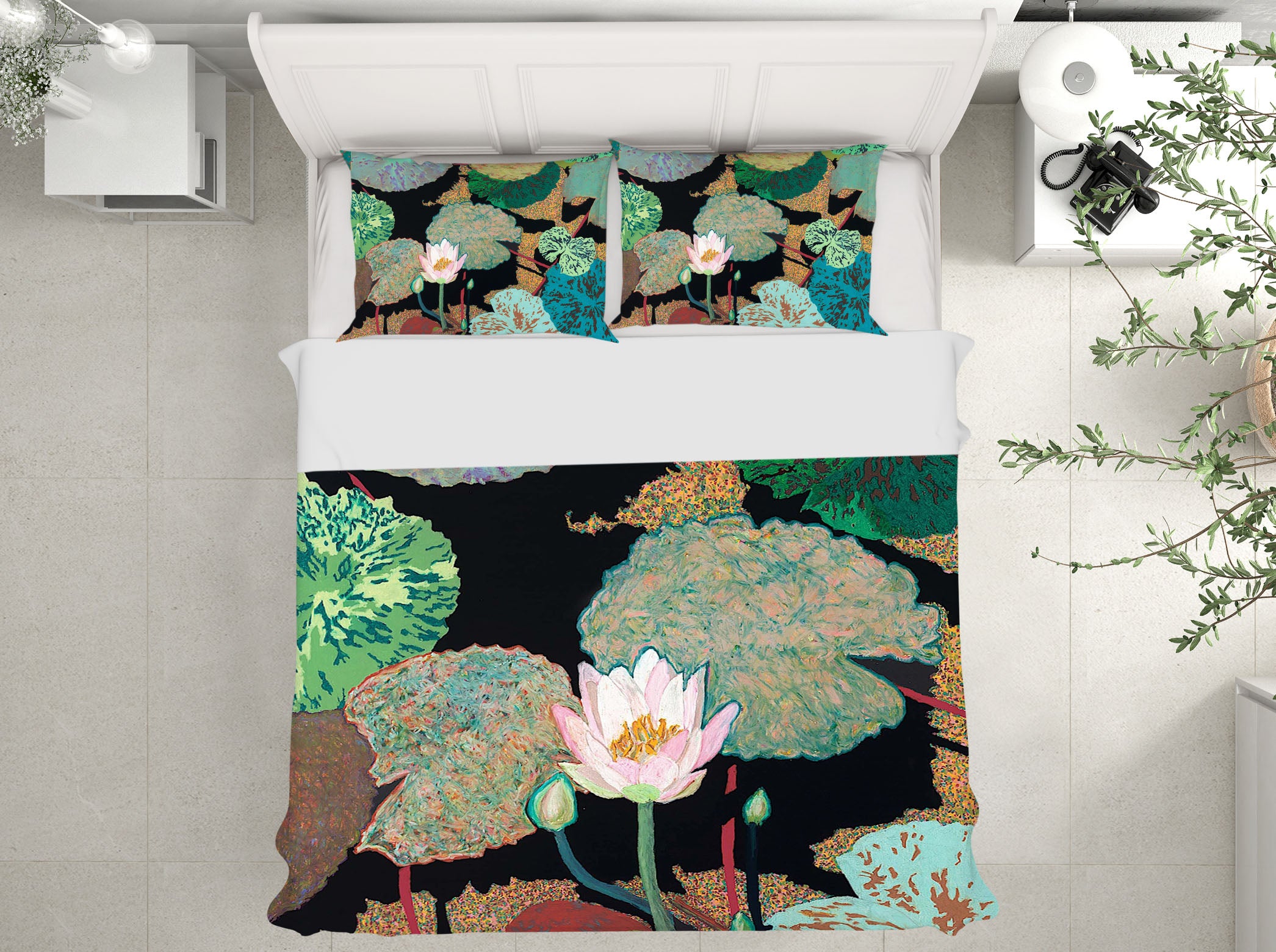 3D Lotus Flower 1165 Allan P. Friedlander Bedding Bed Pillowcases Quilt