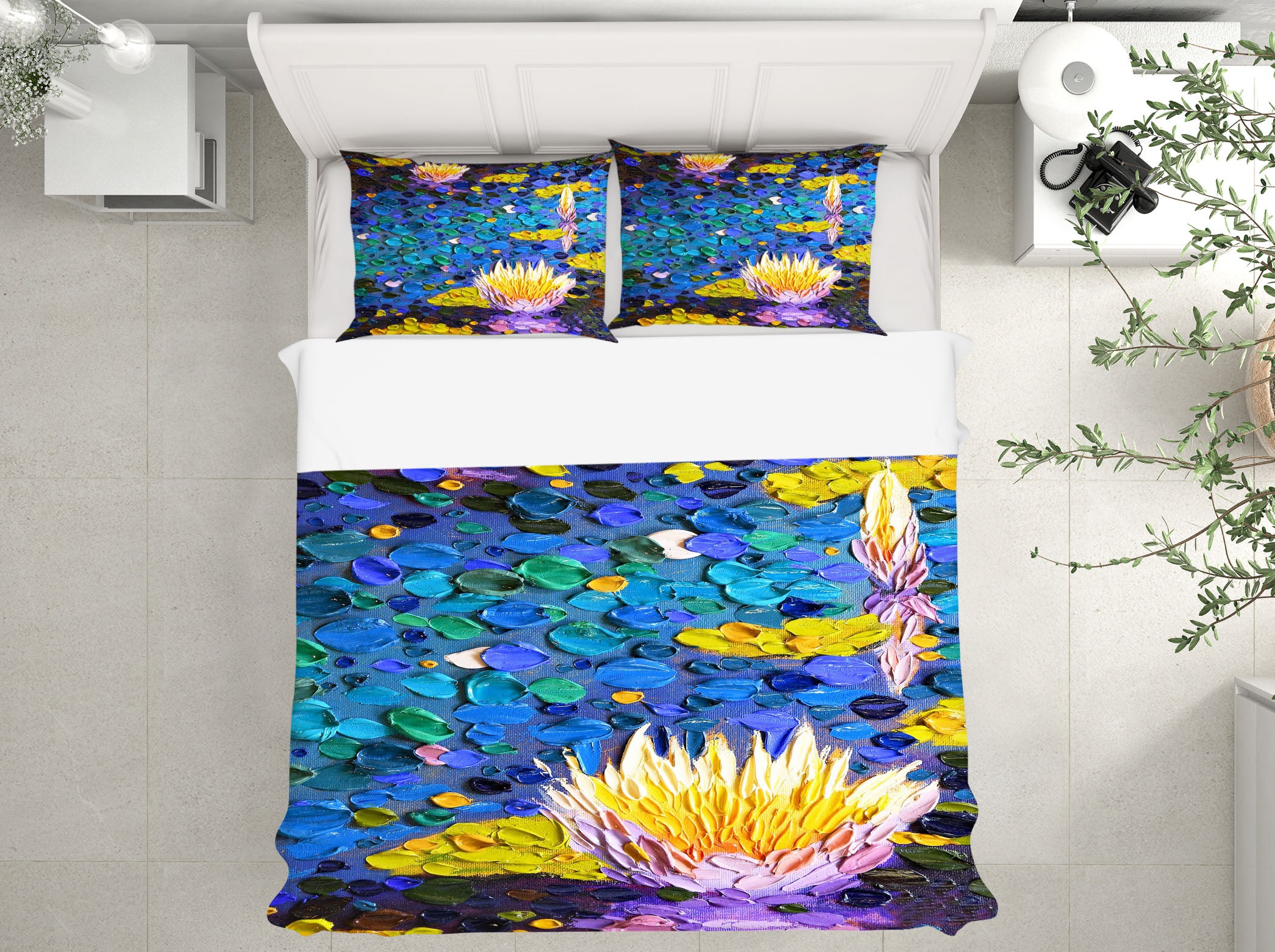 3D Water Lily 2122 Dena Tollefson bedding Bed Pillowcases Quilt