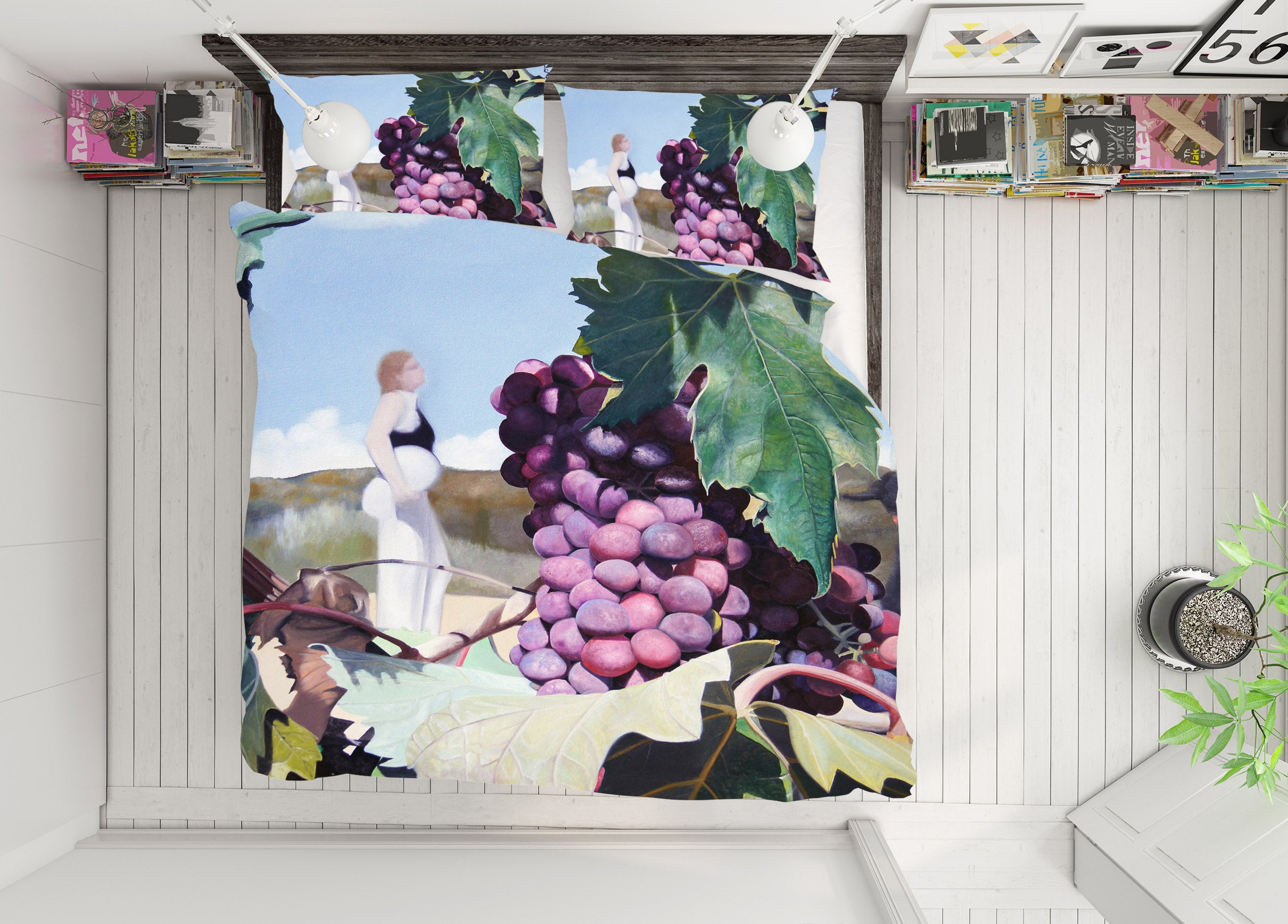 3D Purple Grapes 11069 Matthew Holden Bates Bedding Bed Pillowcases Quilt