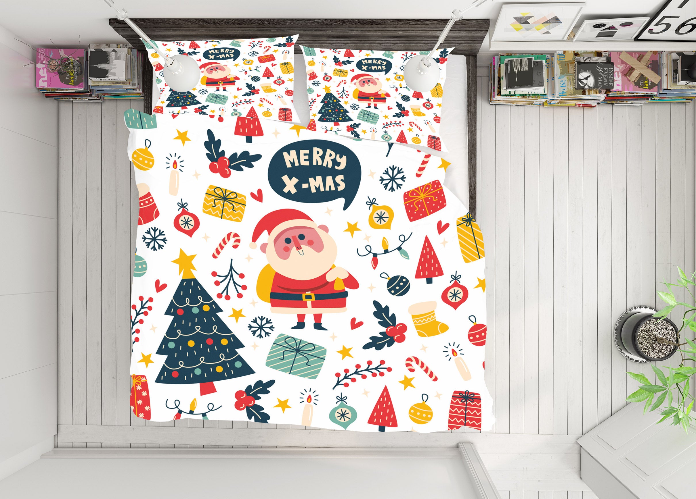 3D Santa Tree Gifts 67018 Bed Pillowcases Quilt