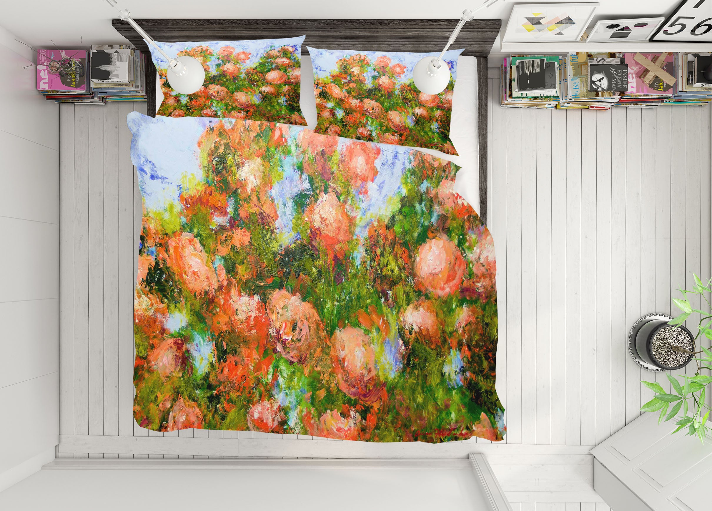 3D Red Ribbon Roses 1147 Allan P. Friedlander Bedding Bed Pillowcases Quilt