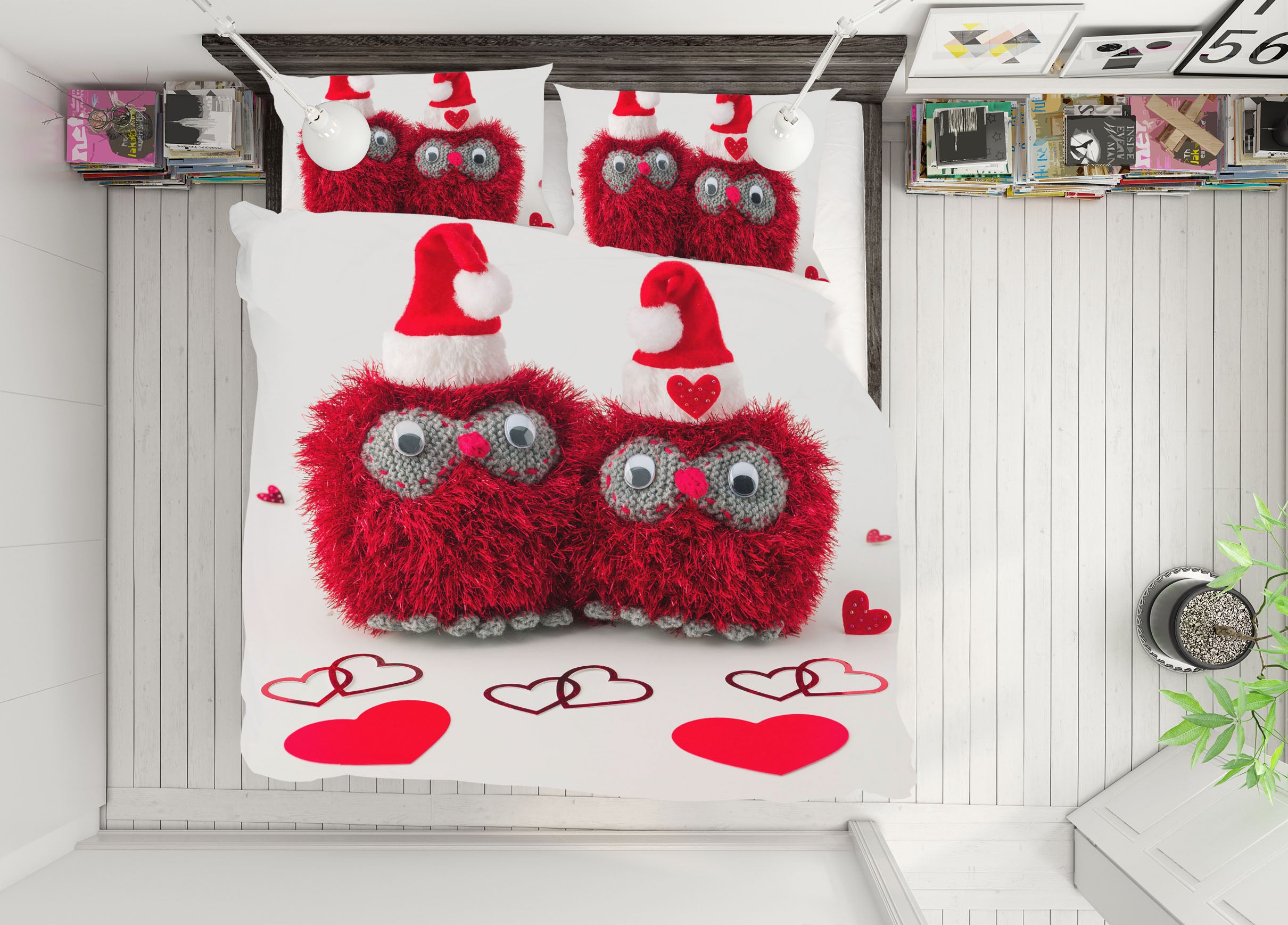 3D Christmas Owl 1029 Assaf Frank Bedding Bed Pillowcases Quilt