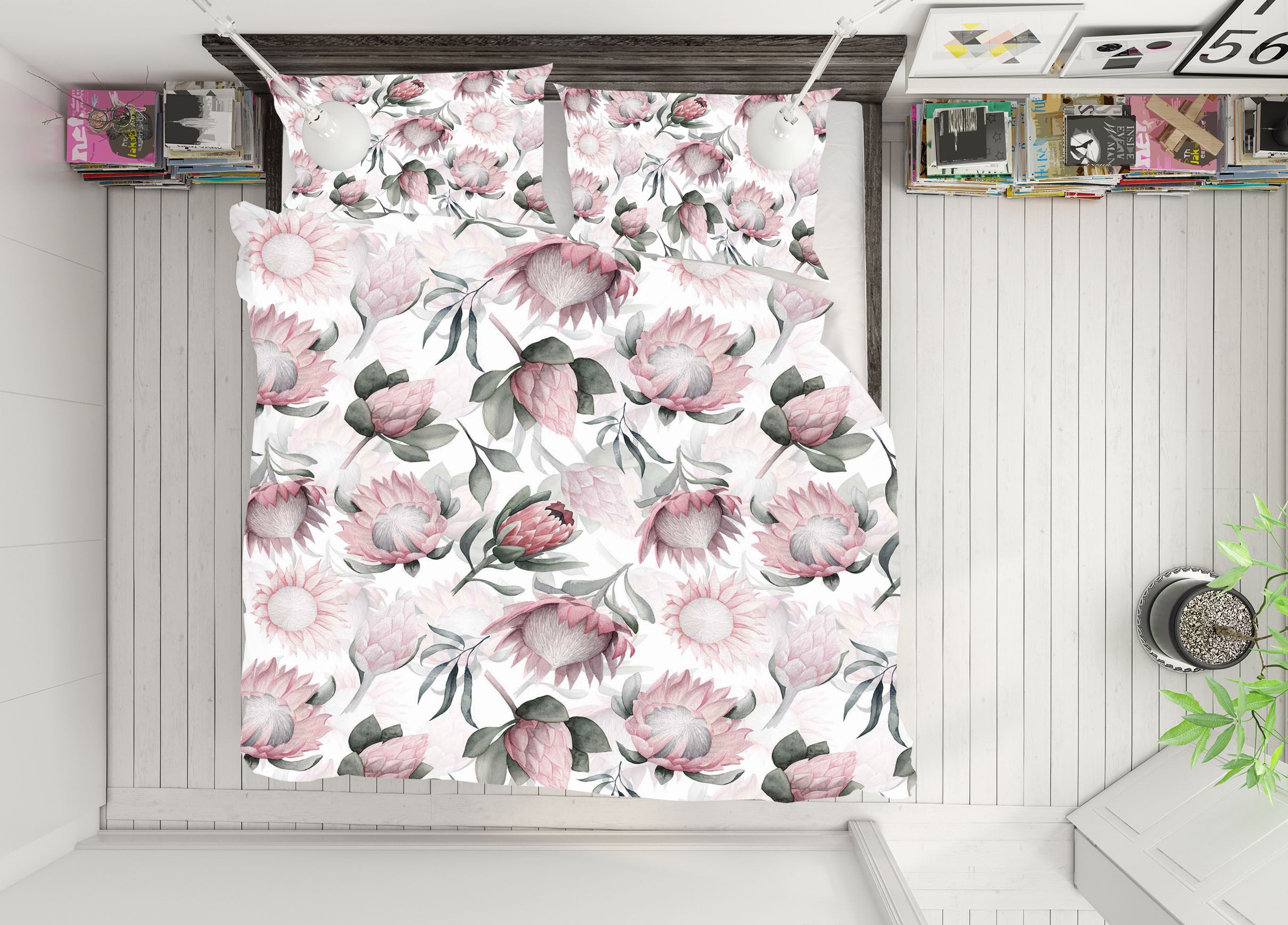3D Pink Chrysanthemum 078 Uta Naumann Bedding Bed Pillowcases Quilt
