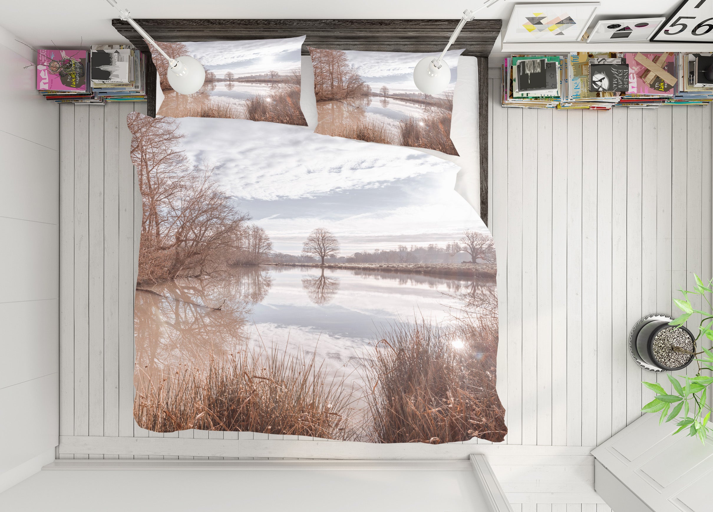 3D Forest River 7137 Assaf Frank Bedding Bed Pillowcases Quilt Cover Duvet Cover
