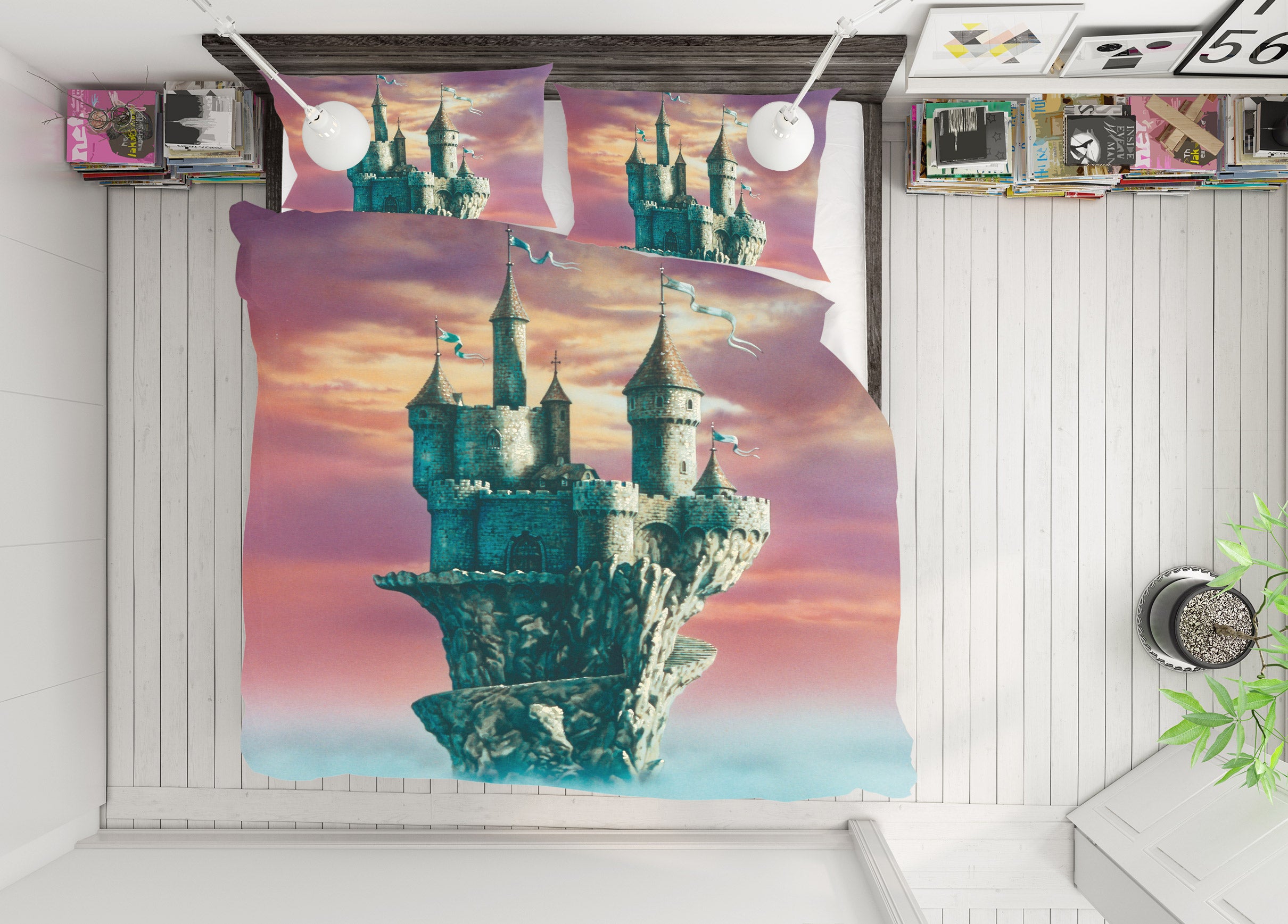 3D Sky Castle 6191 Ciruelo Bedding Bed Pillowcases Quilt