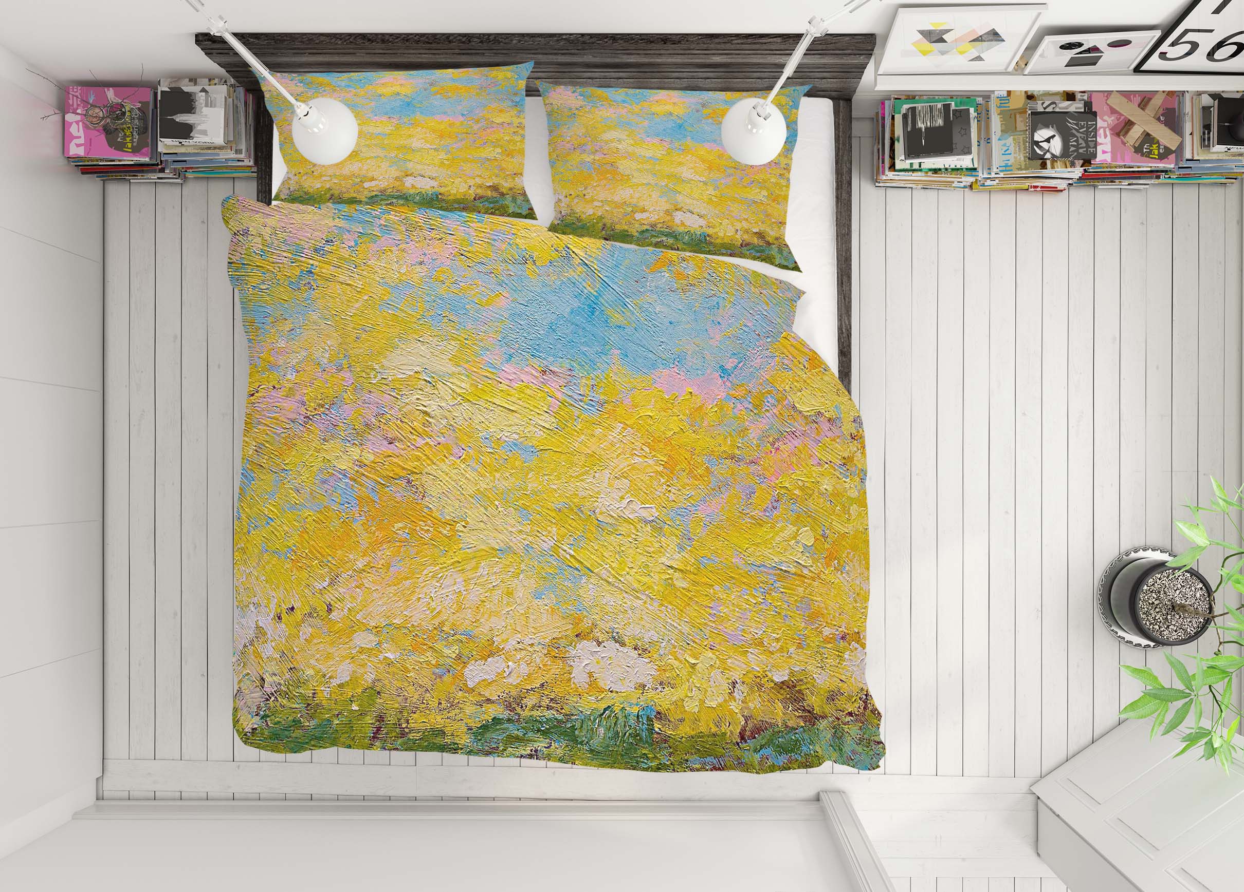 3D Yellow Paint 1064 Allan P. Friedlander Bedding Bed Pillowcases Quilt