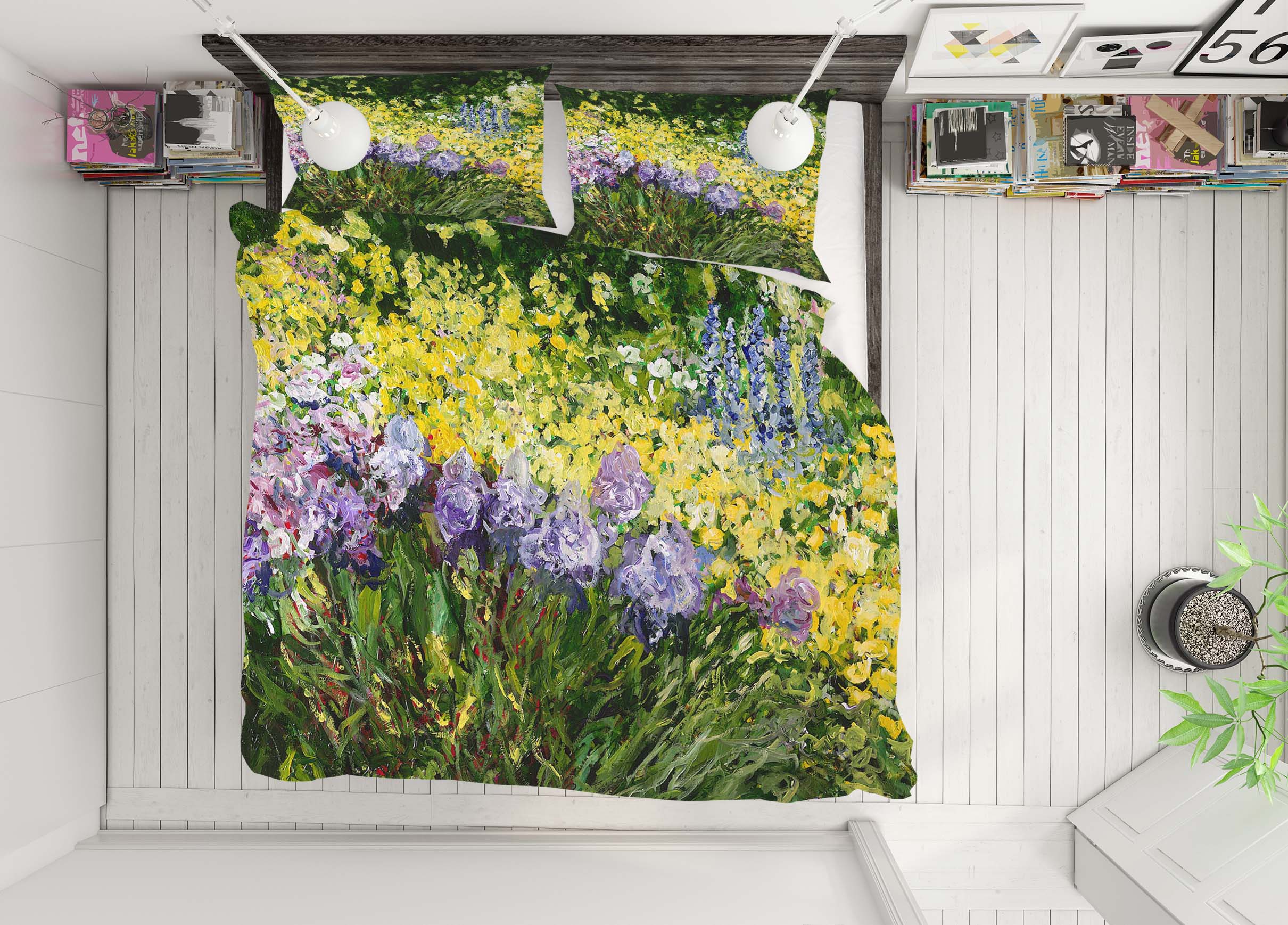 3D Flowers Everywhere 2003 Allan P. Friedlander Bedding Bed Pillowcases Quilt