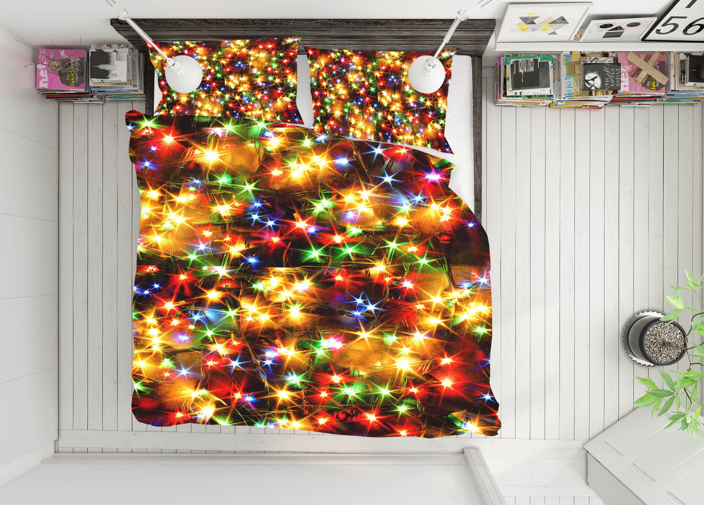 3D Color Starlight 52225 Christmas Quilt Duvet Cover Xmas Bed Pillowcases