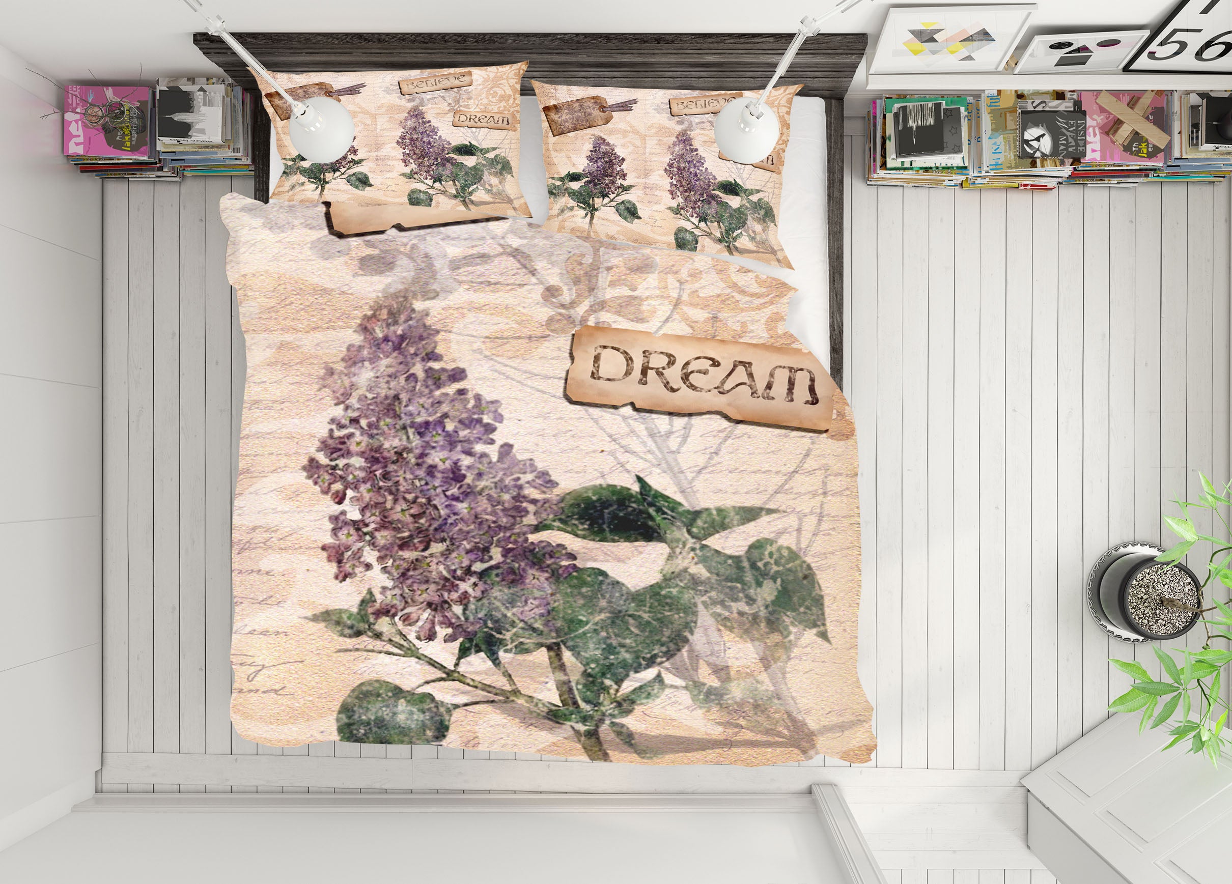 3D Lavender Leaves 8848 Brigid Ashwood Bedding Bed Pillowcases Quilt Cover Duvet Cover