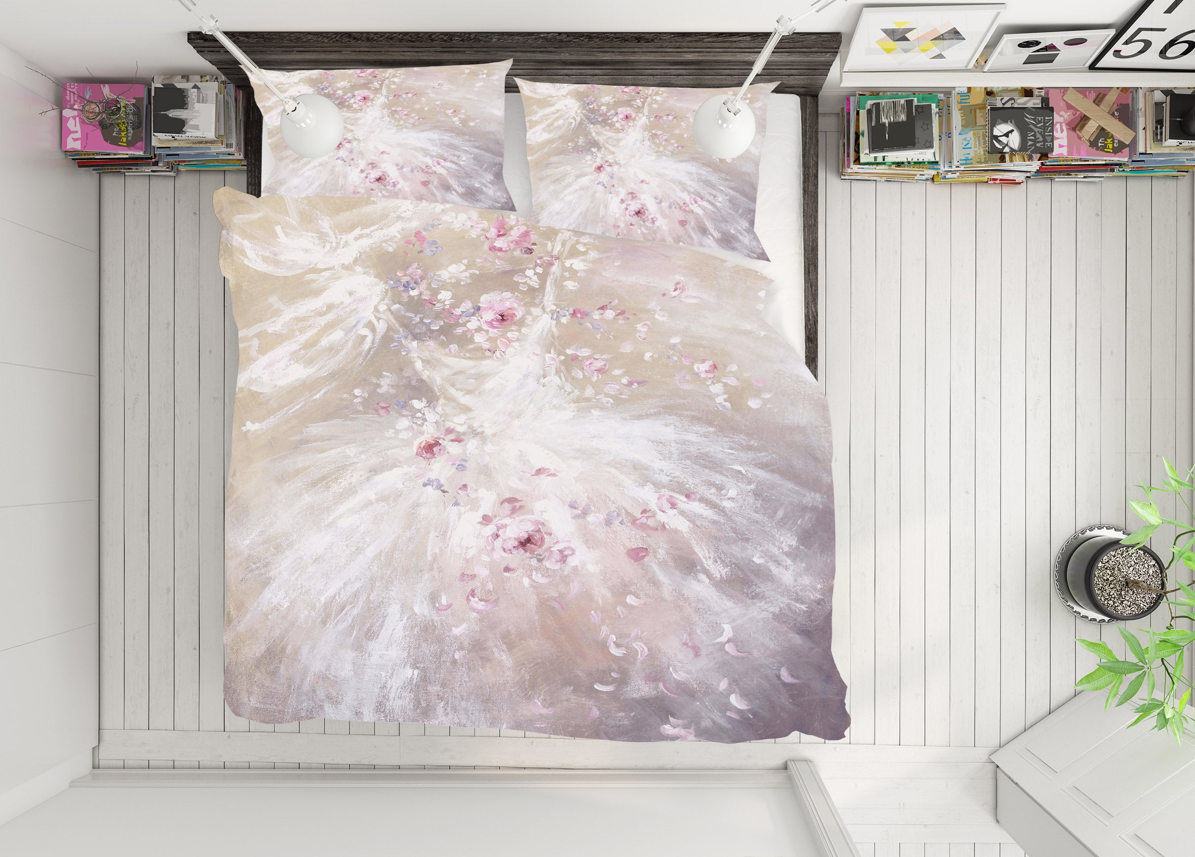 3D Pink Petal Skirt 2043 Debi Coules Bedding Bed Pillowcases Quilt