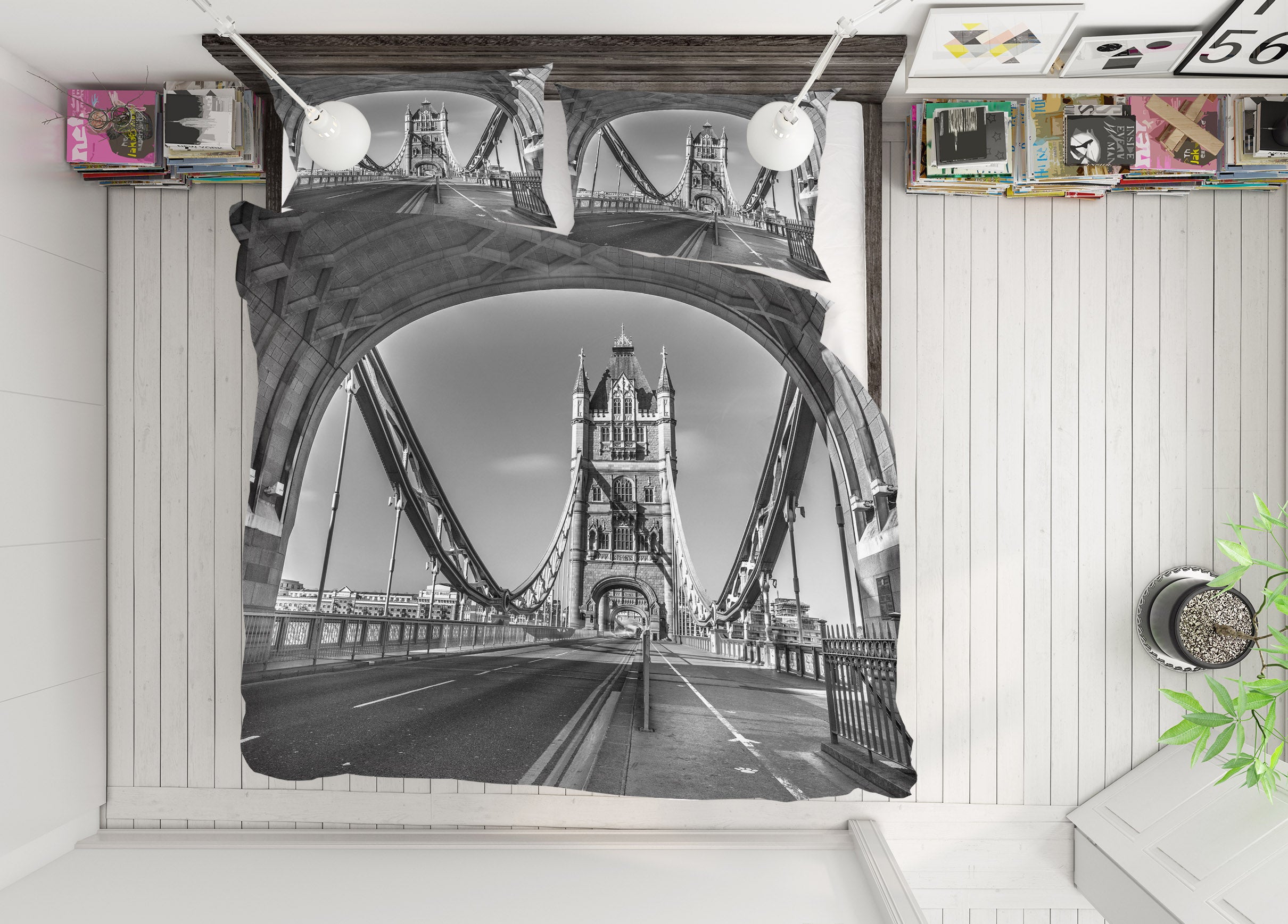 3D Grey Bridge 8632 Assaf Frank Bedding Bed Pillowcases Quilt