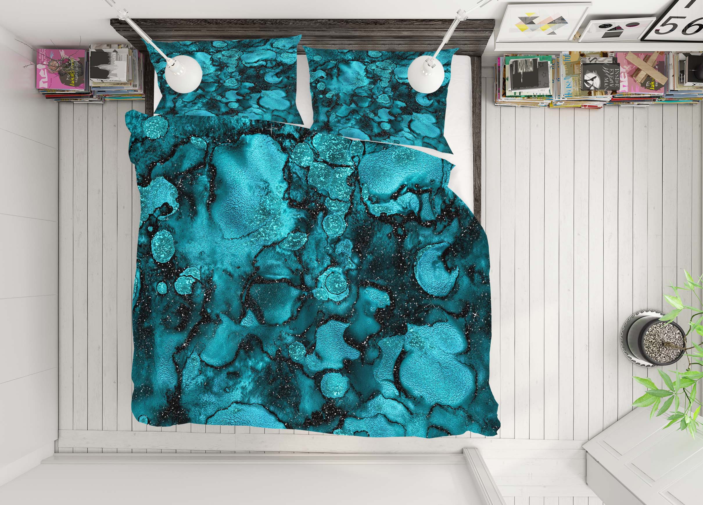 3D Dark Blue Pigment 022 Uta Naumann Bedding Bed Pillowcases Quilt