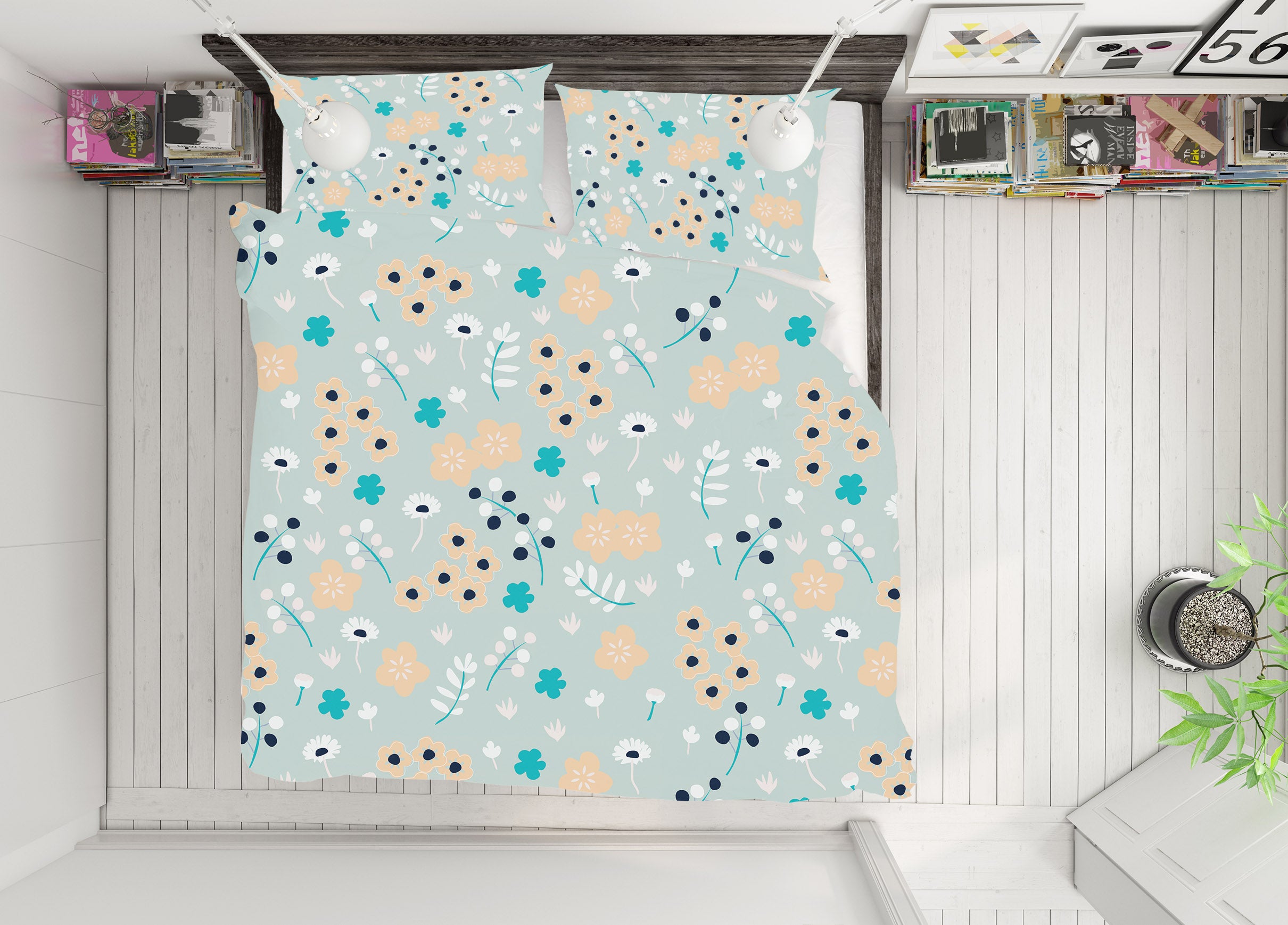 3D Colored Flowers 2108 Jillian Helvey Bedding Bed Pillowcases Quilt