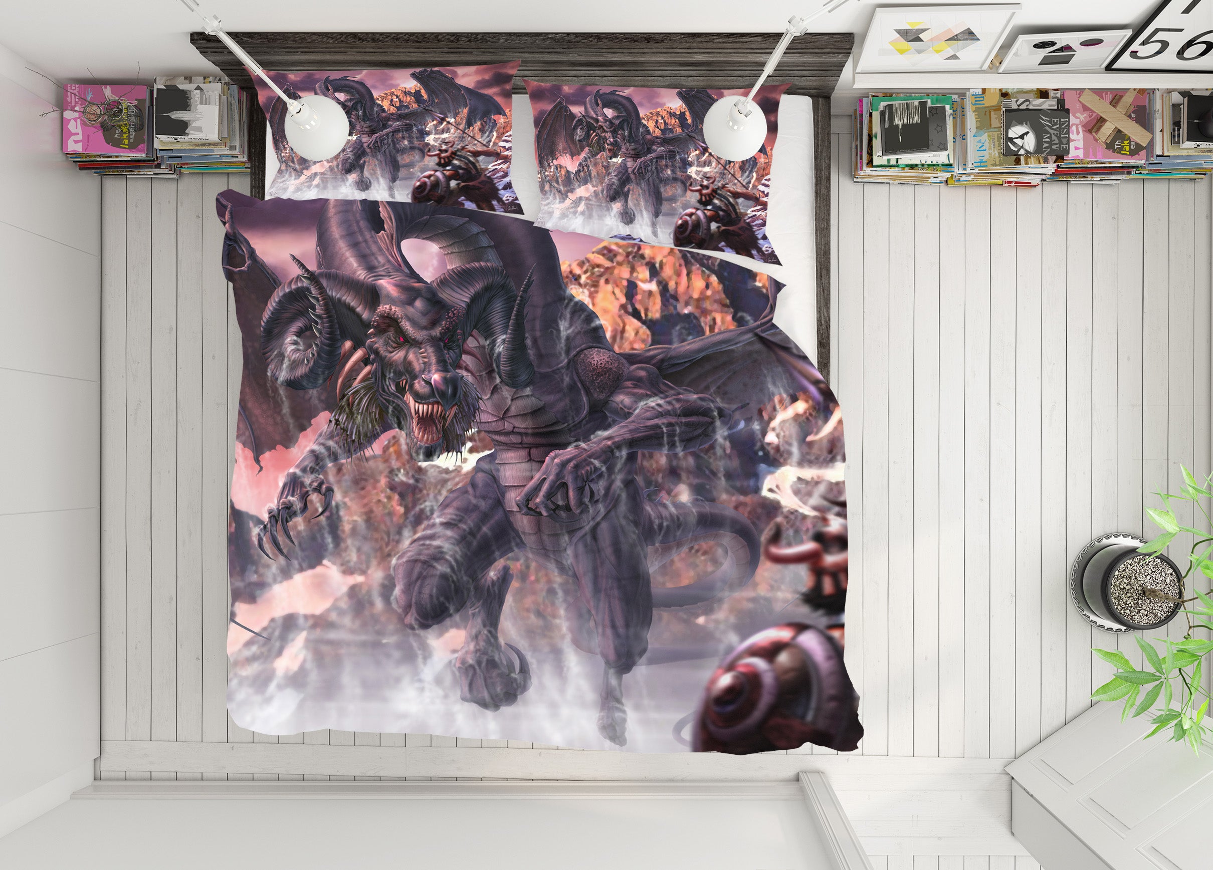 3D Dinosaur Monster 4068 Tom Wood Bedding Bed Pillowcases Quilt