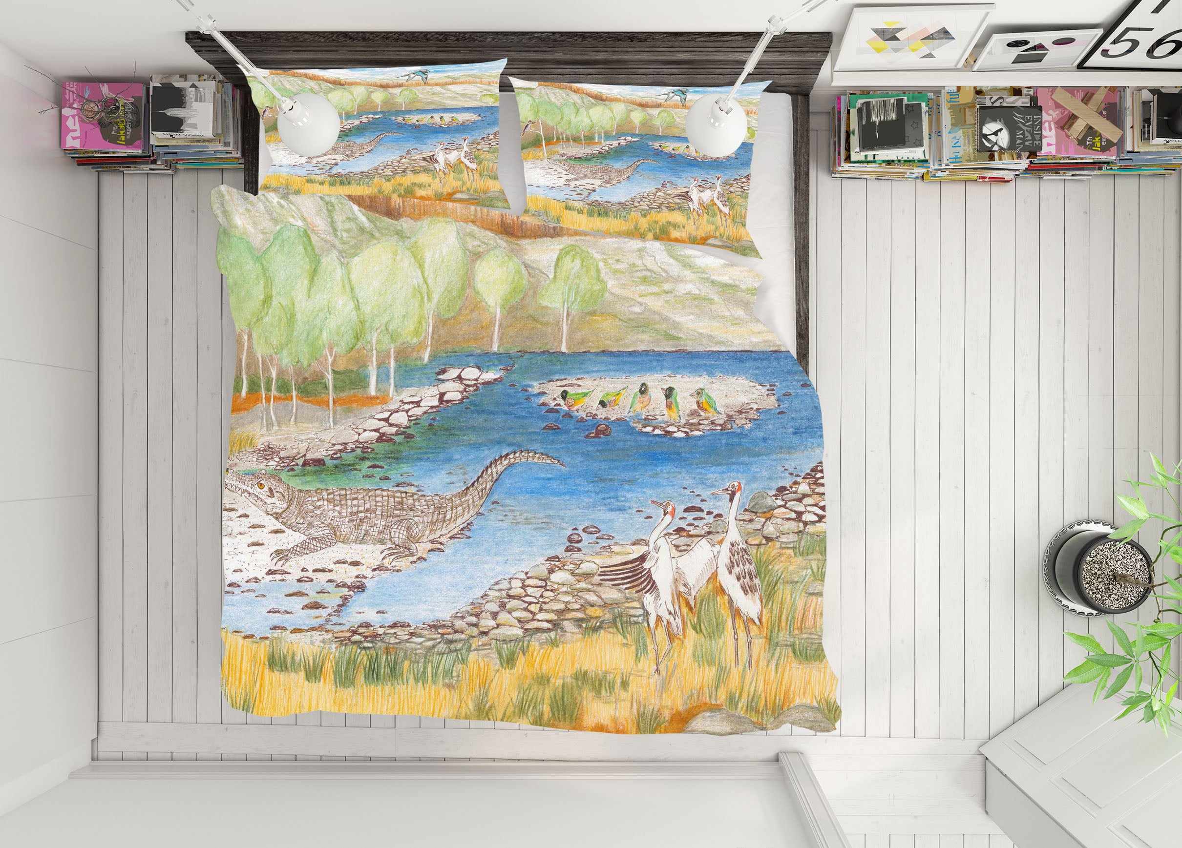 3D Park River 036 Michael Sewell Bedding Bed Pillowcases Quilt