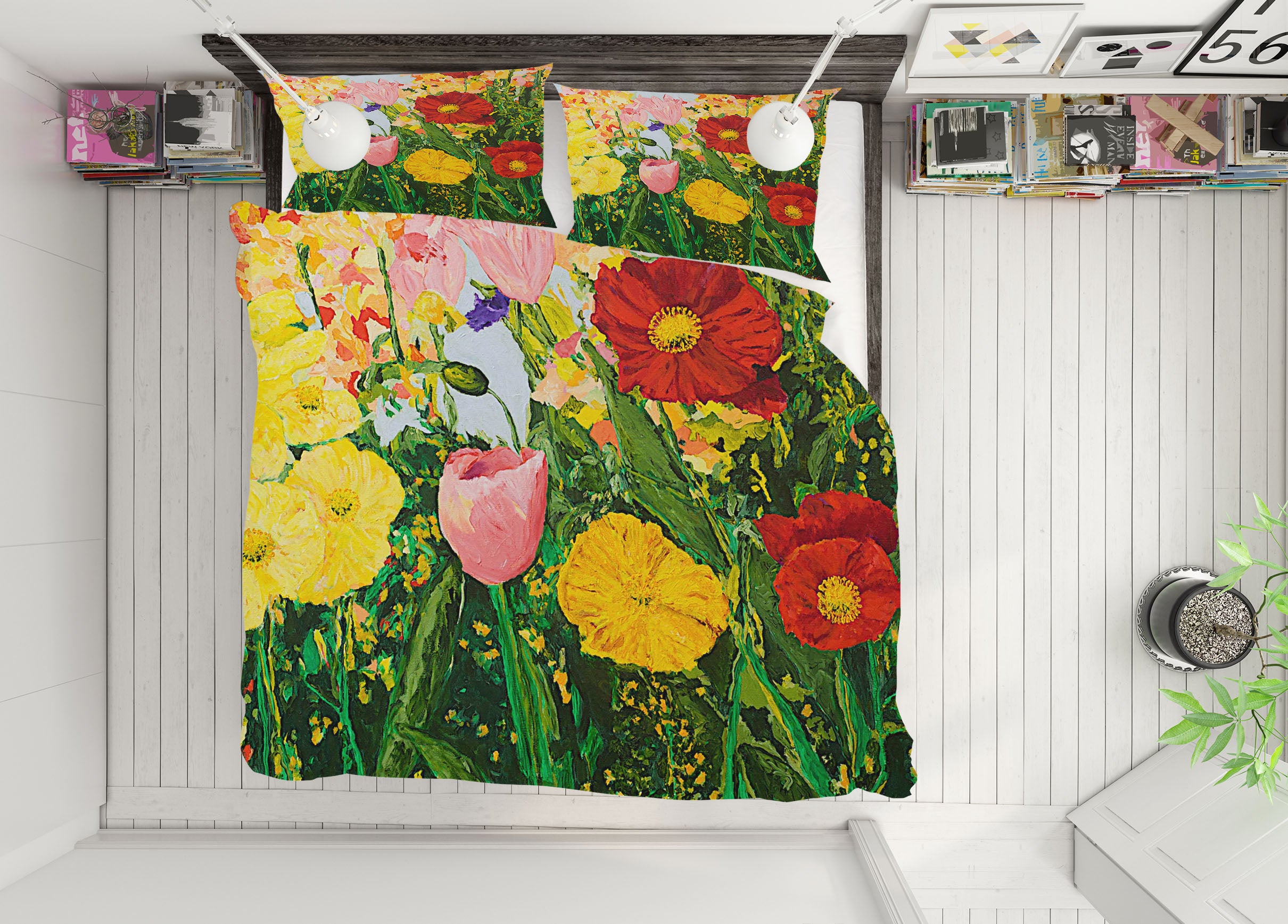 3D Flower Growth 1039 Allan P. Friedlander Bedding Bed Pillowcases Quilt