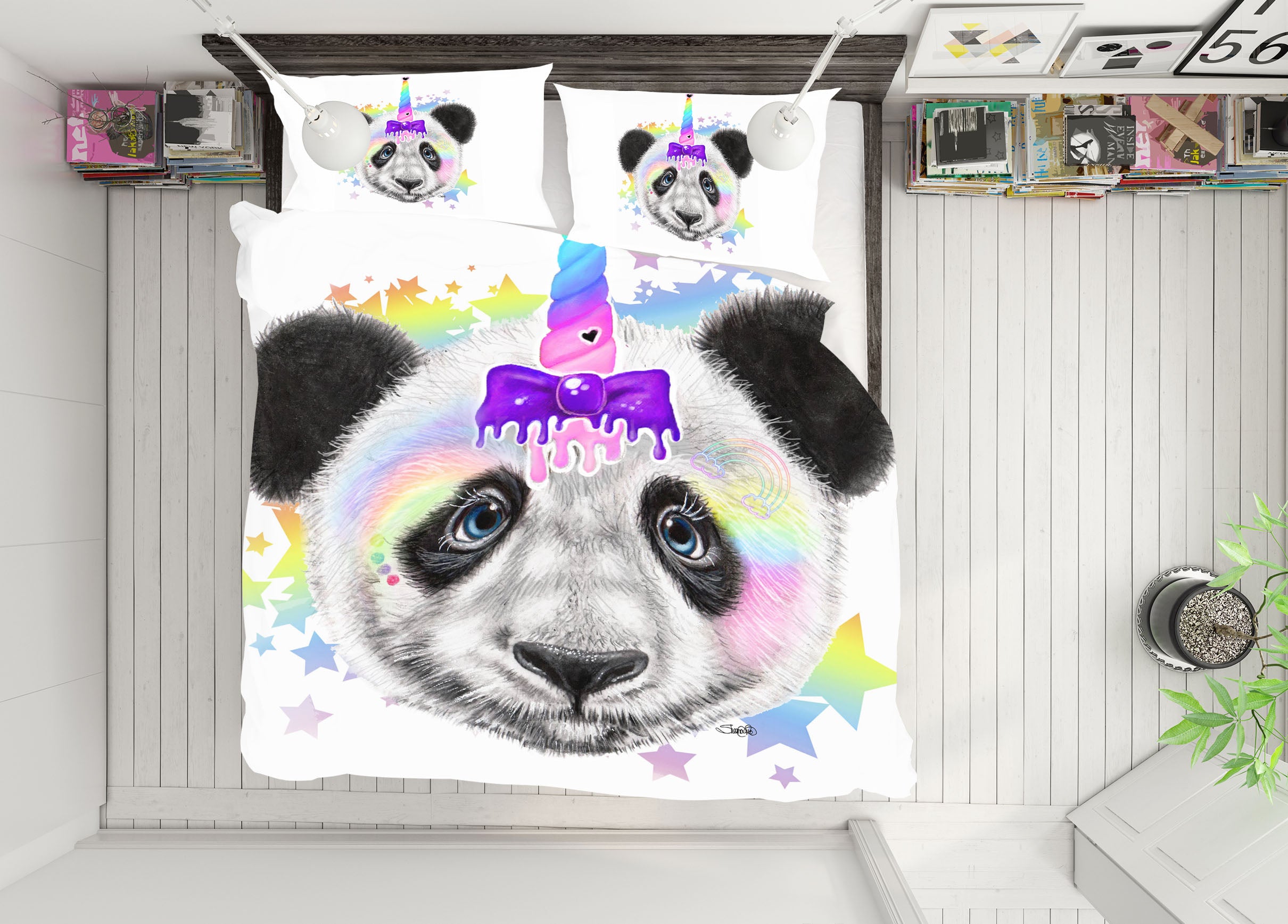 3D Color Star Panda 8583 Sheena Pike Bedding Bed Pillowcases Quilt Cover Duvet Cover
