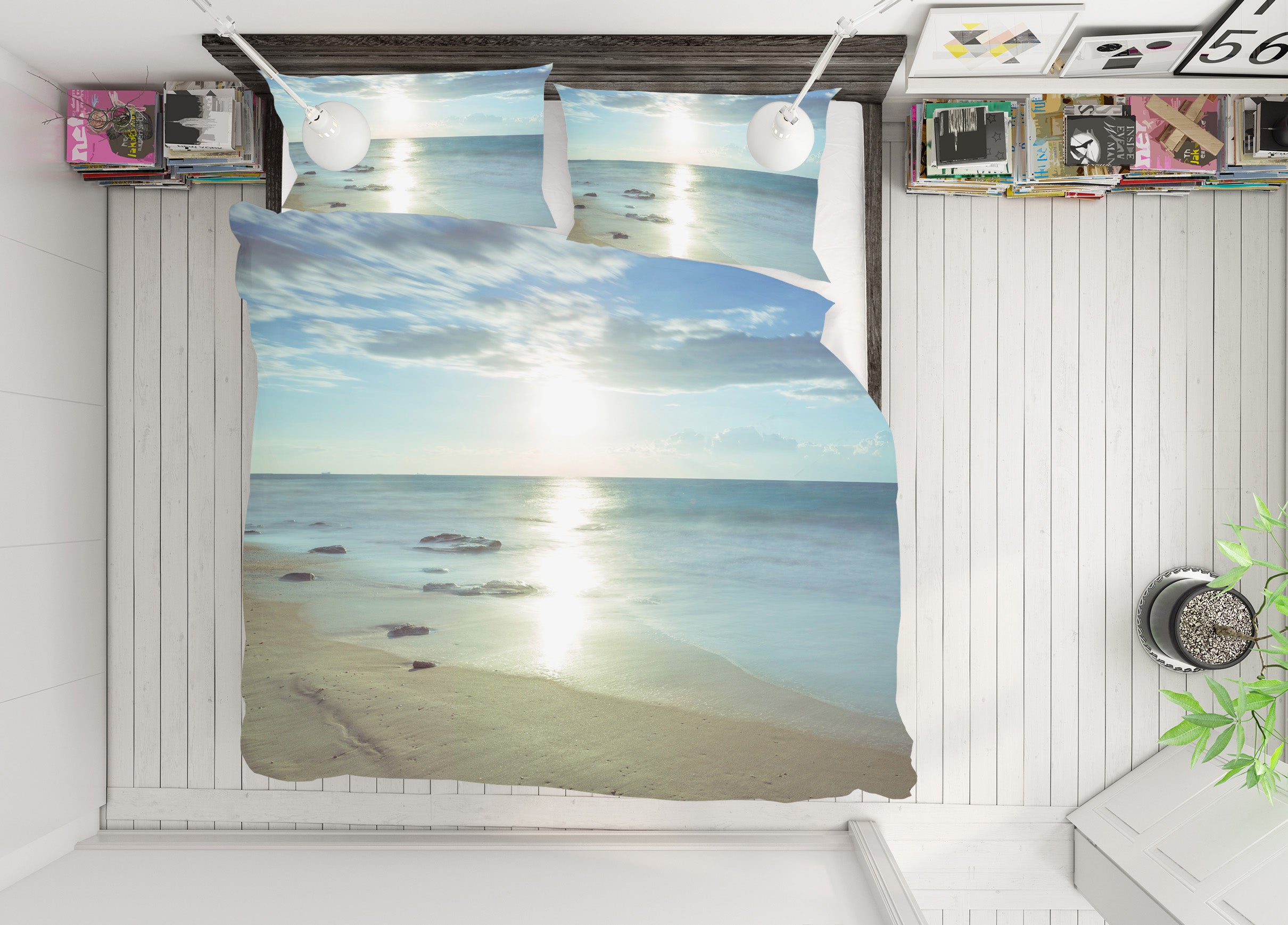 3D Sun Beach Sea 1031 Assaf Frank Bedding Bed Pillowcases Quilt