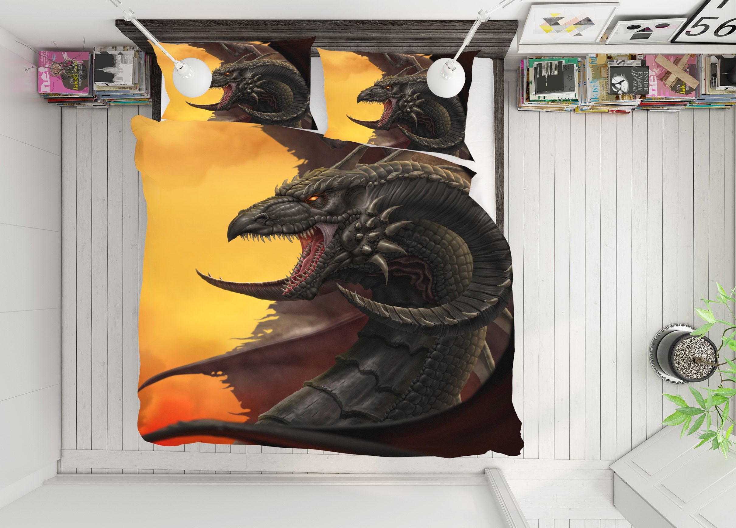 3D Dragon 4061 Tom Wood Bedding Bed Pillowcases Quilt