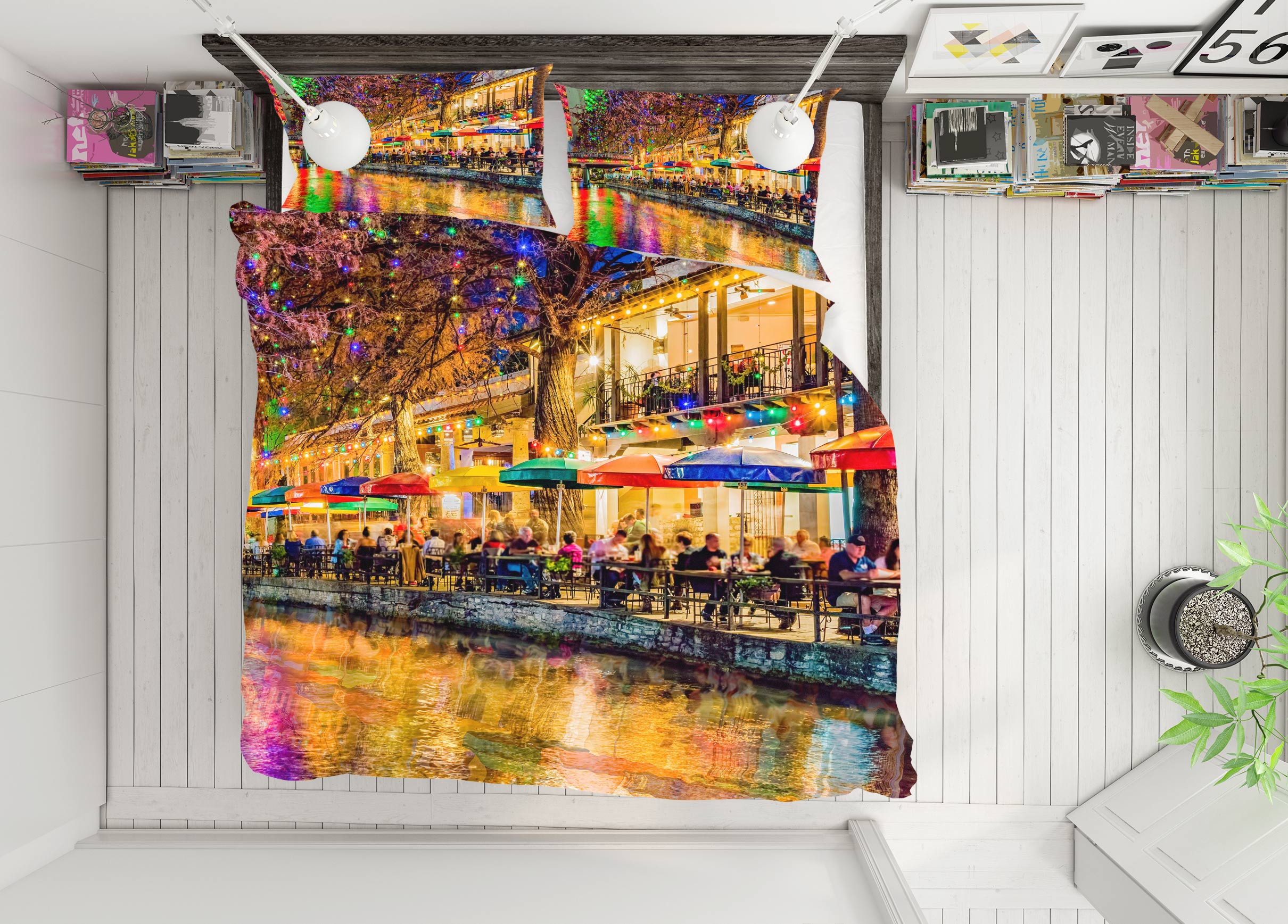 3D Riverside Night View 8557 Beth Sheridan Bedding Bed Pillowcases Quilt